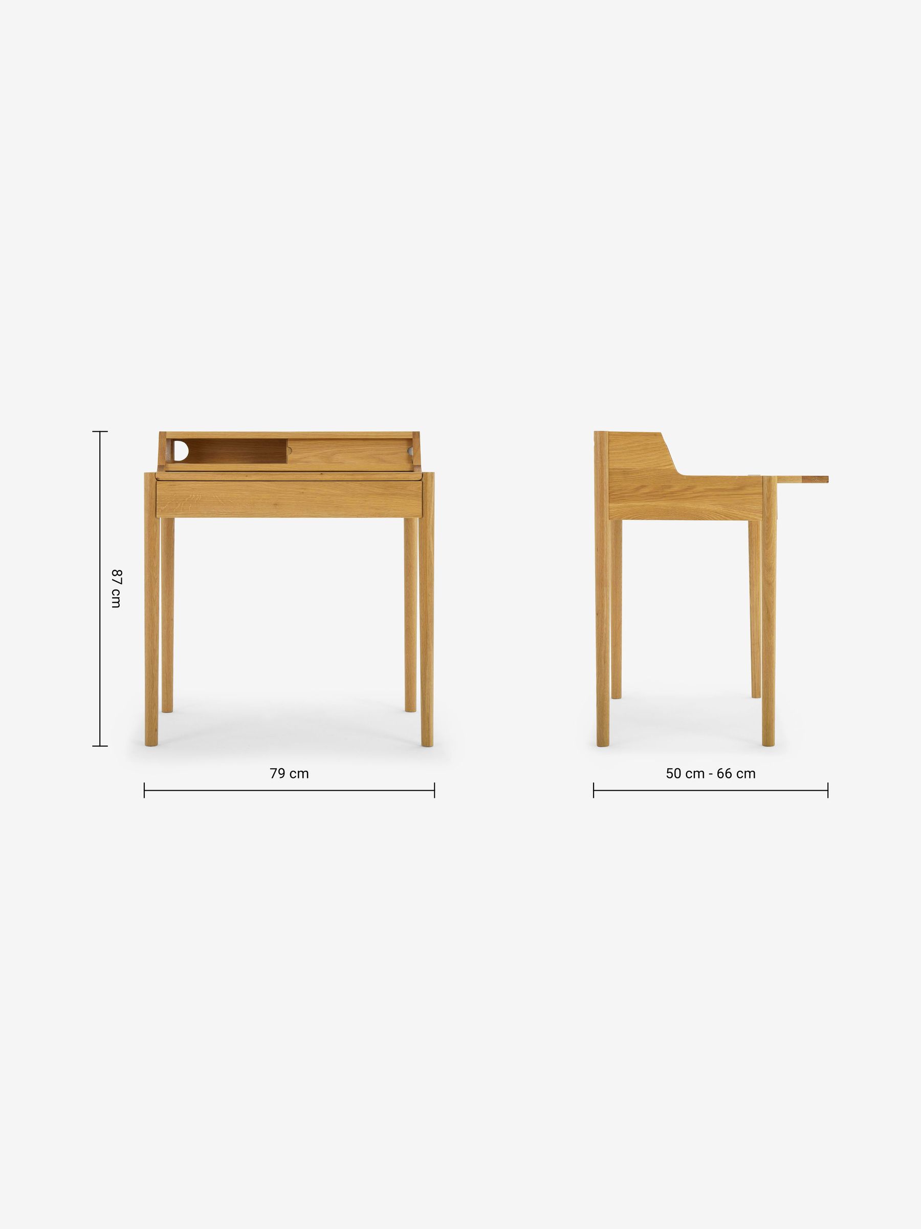 Leonie Compact Office Desk in Oak - Image 5 of 7