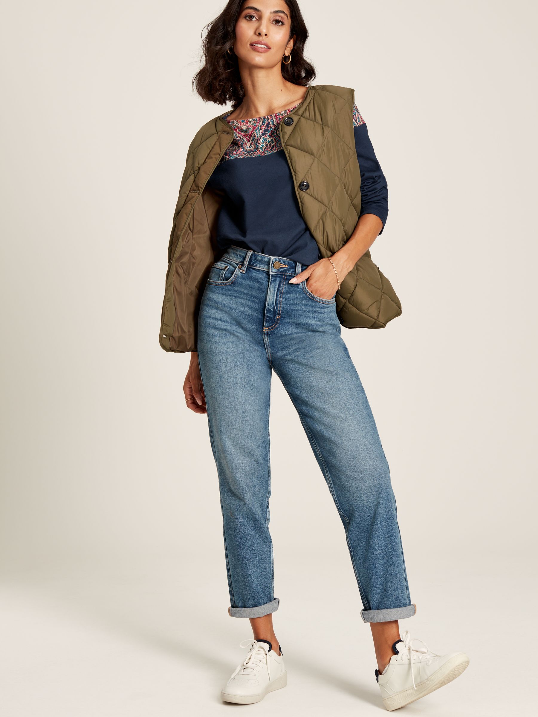 Harbour Navy Paisley Long Sleeve Breton Top - Image 4 of 7