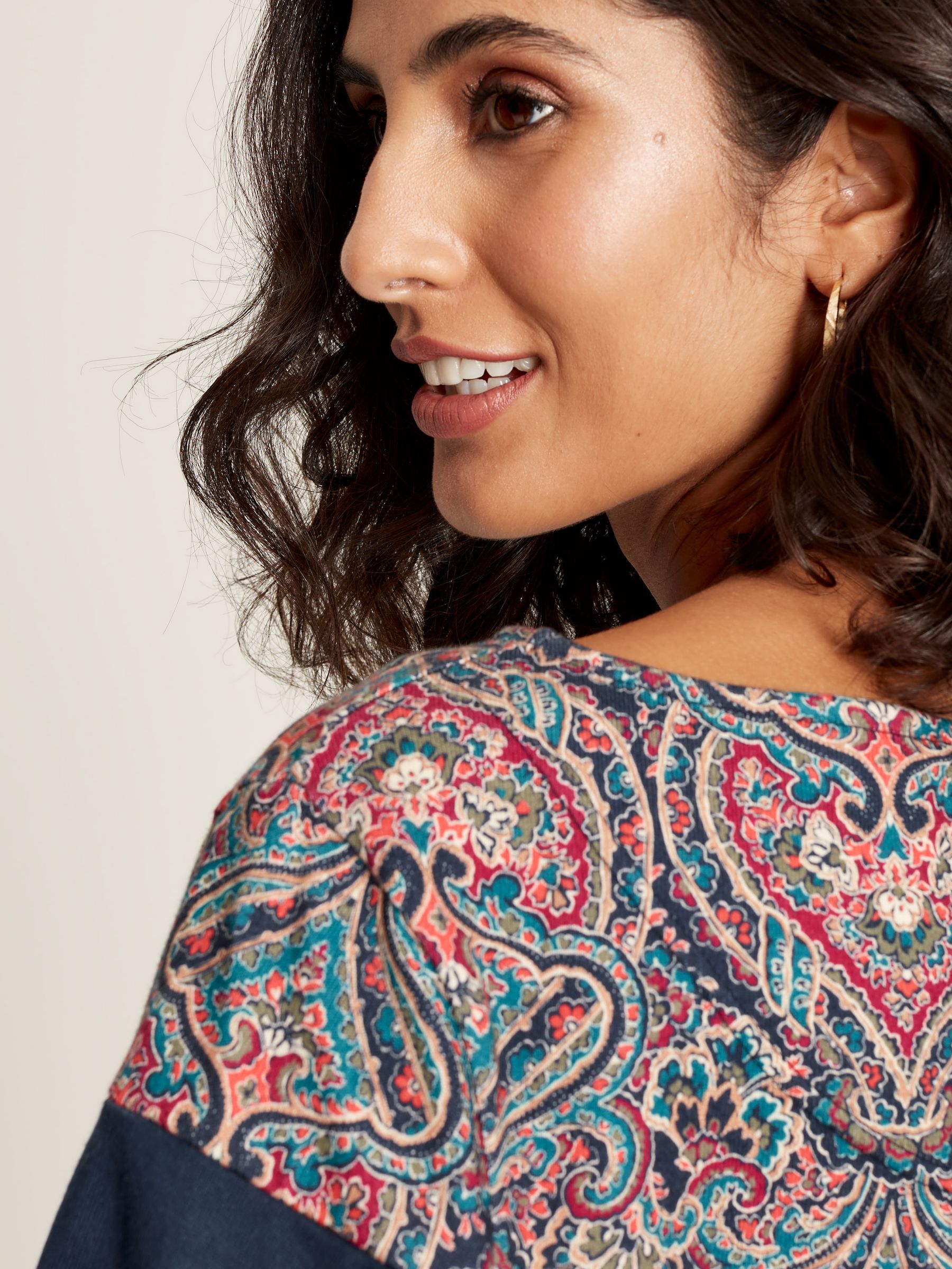 Harbour Navy Paisley Long Sleeve Breton Top - Image 6 of 7