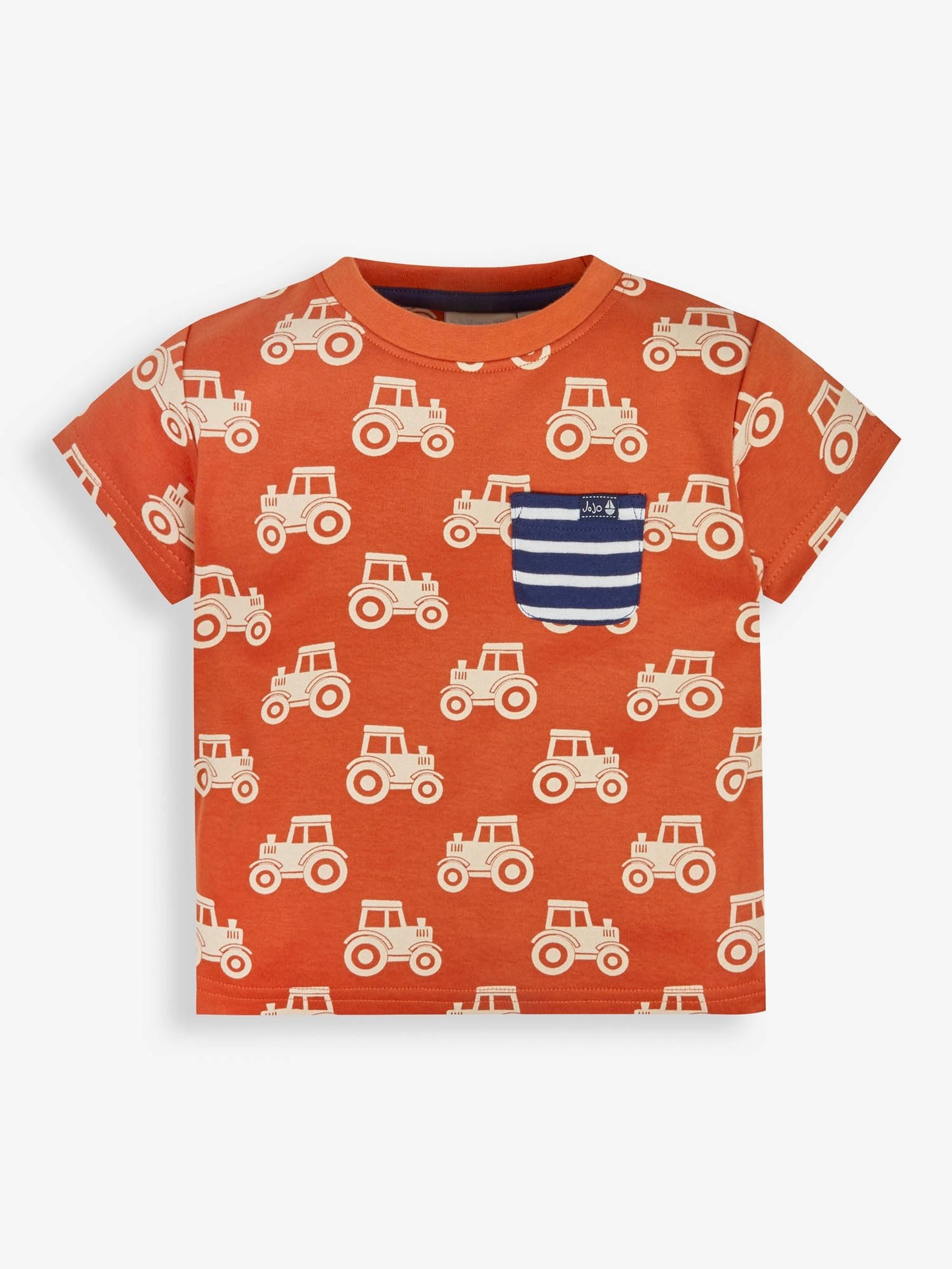 Rust Tractor Print Pocket T-Shirt - Image 1 of 4