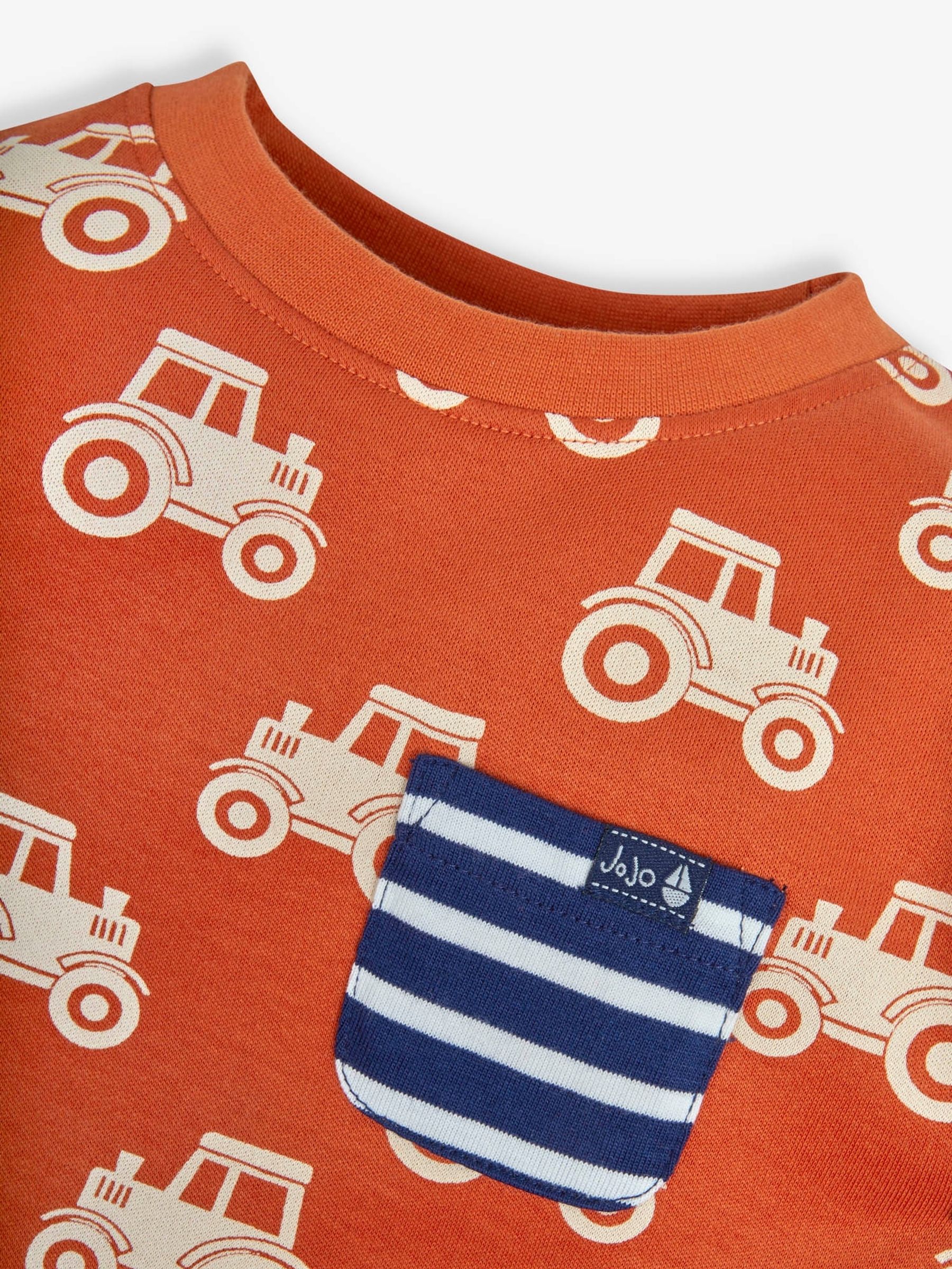 Rust Tractor Print Pocket T-Shirt - Image 2 of 4