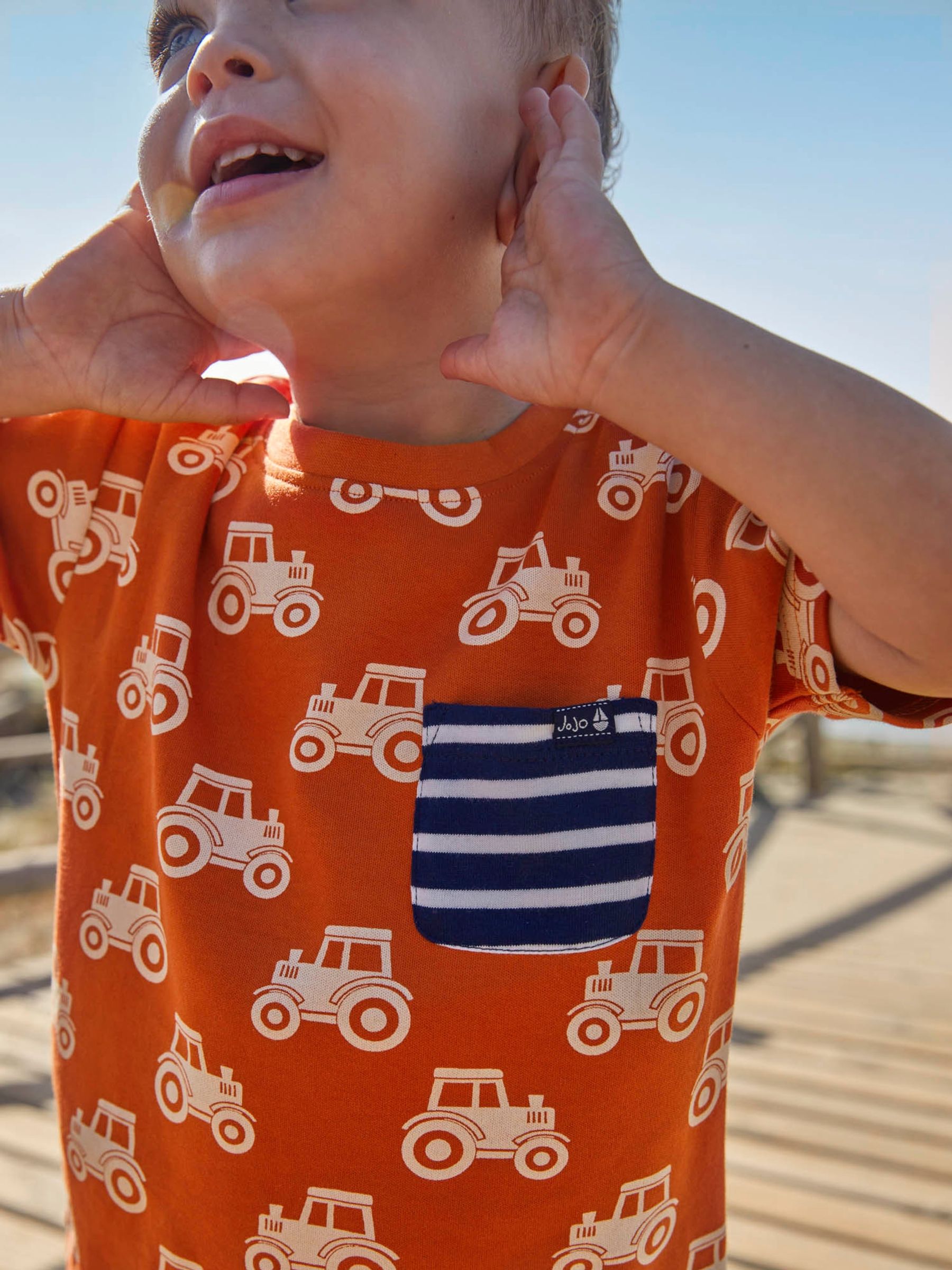 Rust Tractor Print Pocket T-Shirt - Image 4 of 4