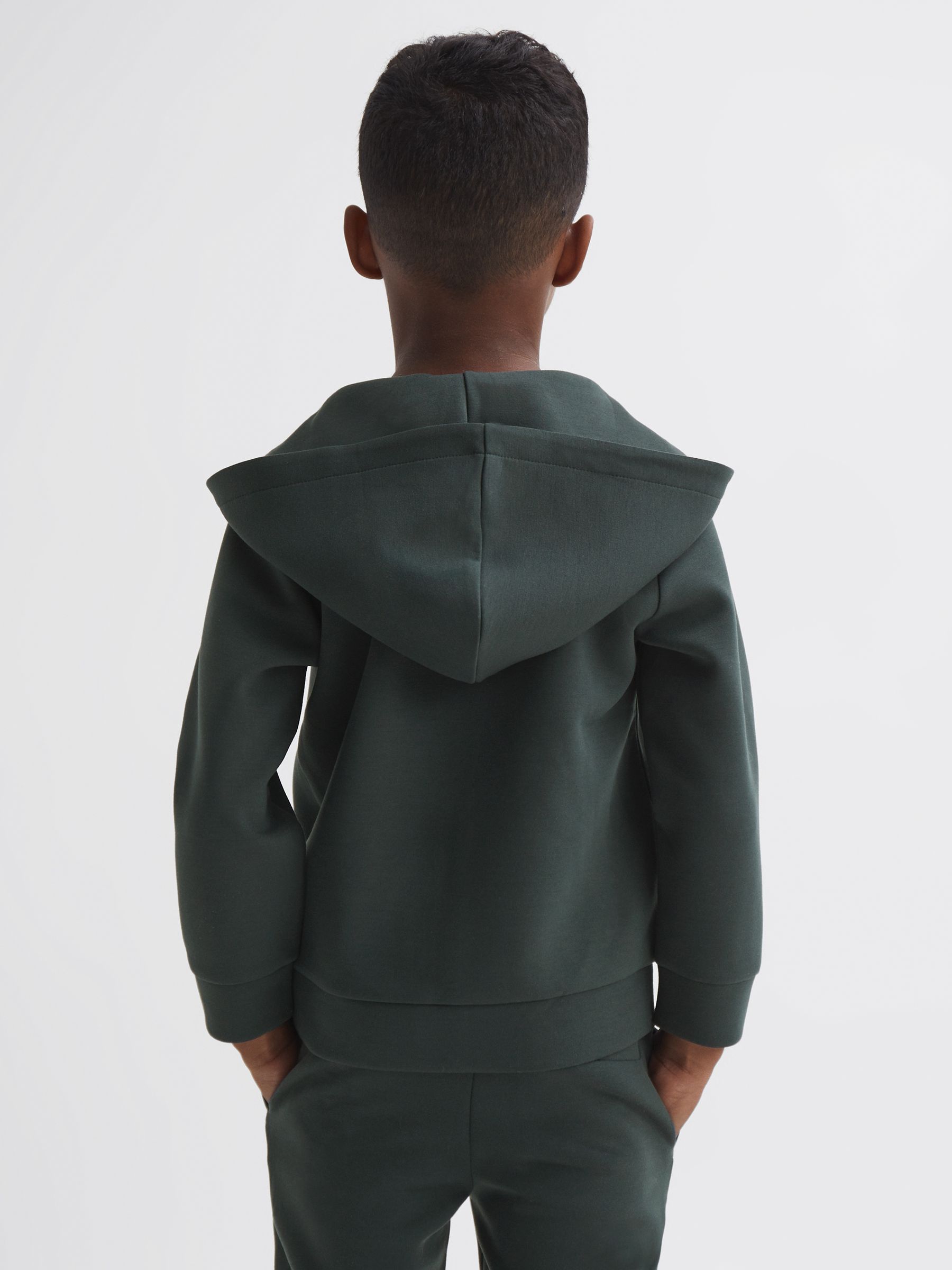 Junior Zip-Through Hoodie in Forest Green - Image 5 of 6