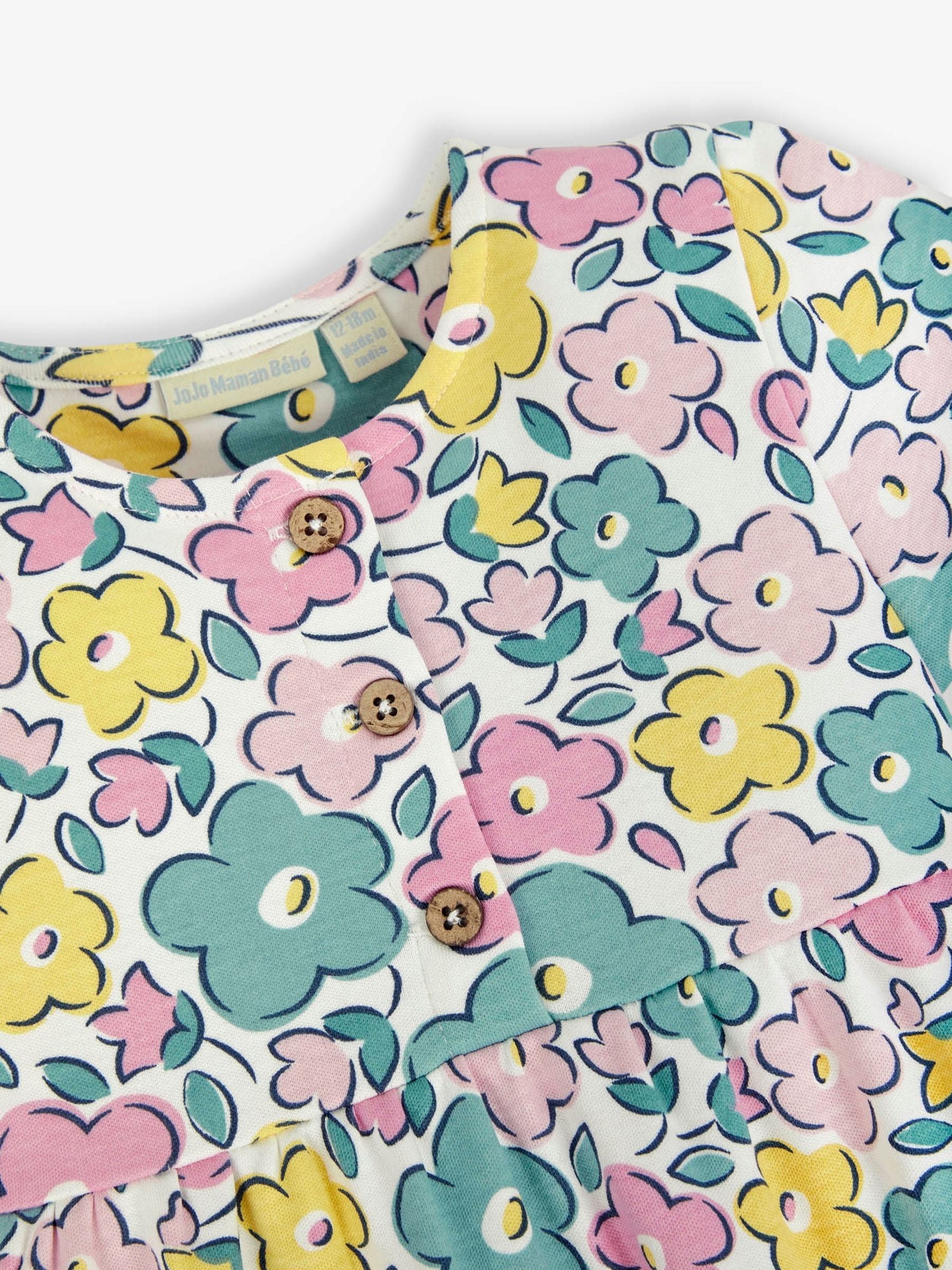 Duck Egg Bold Floral Print Button Front Dress - Image 2 of 2