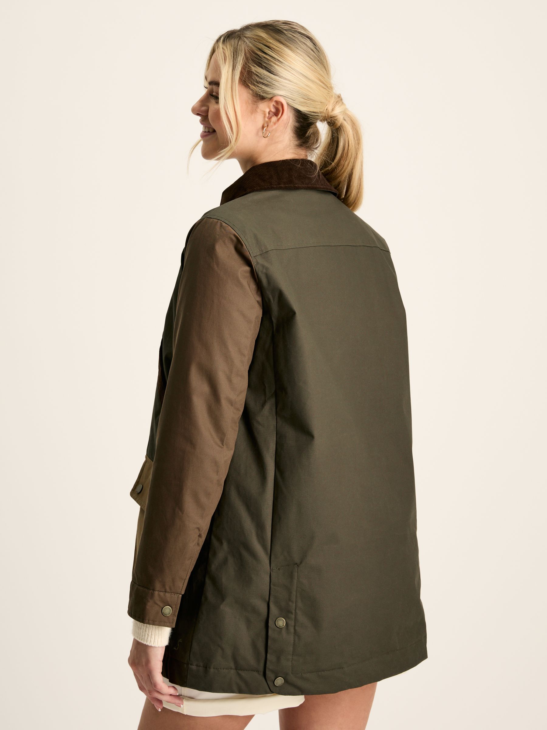 Banbury Brown/Khaki Showerproof Dry Wax Coat | Joules