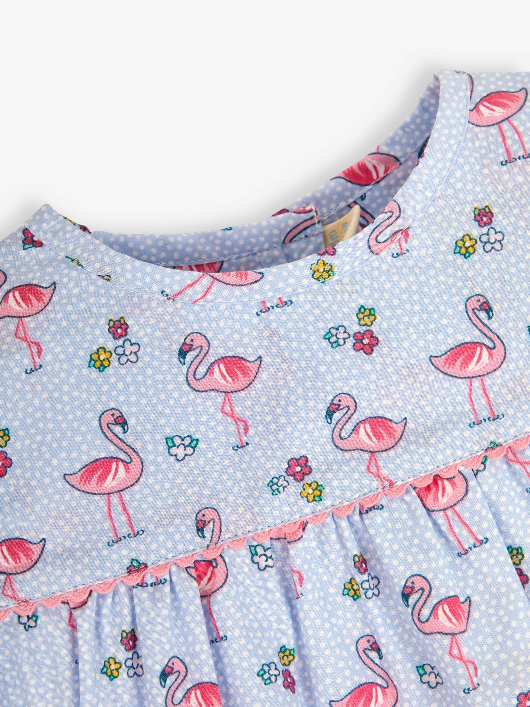 Blue Flamingo Print Blouse - Image 2 of 2