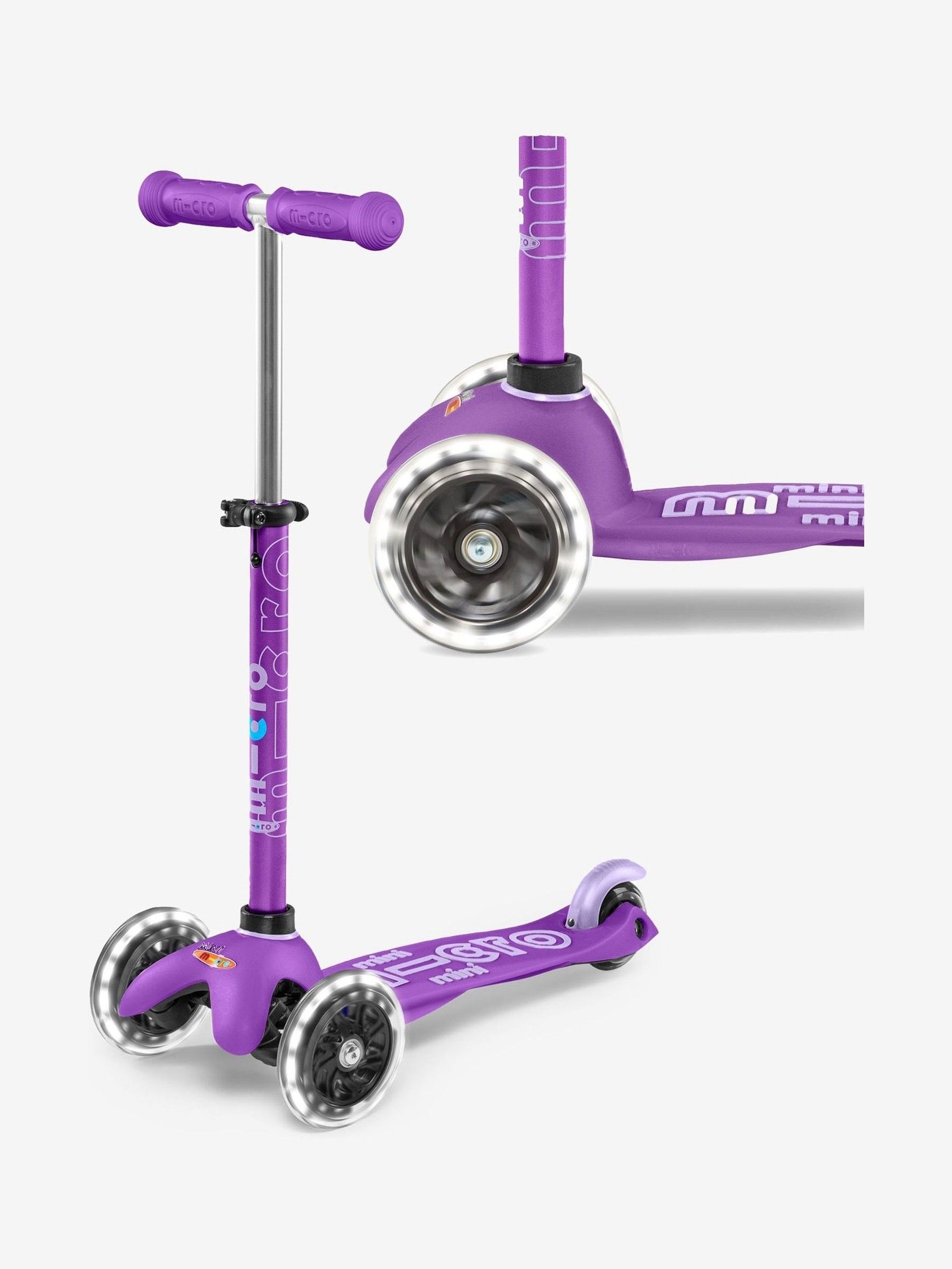 Purple Micro Scooters Mini Micro Deluxe LED Scooter - Image 5 of 9
