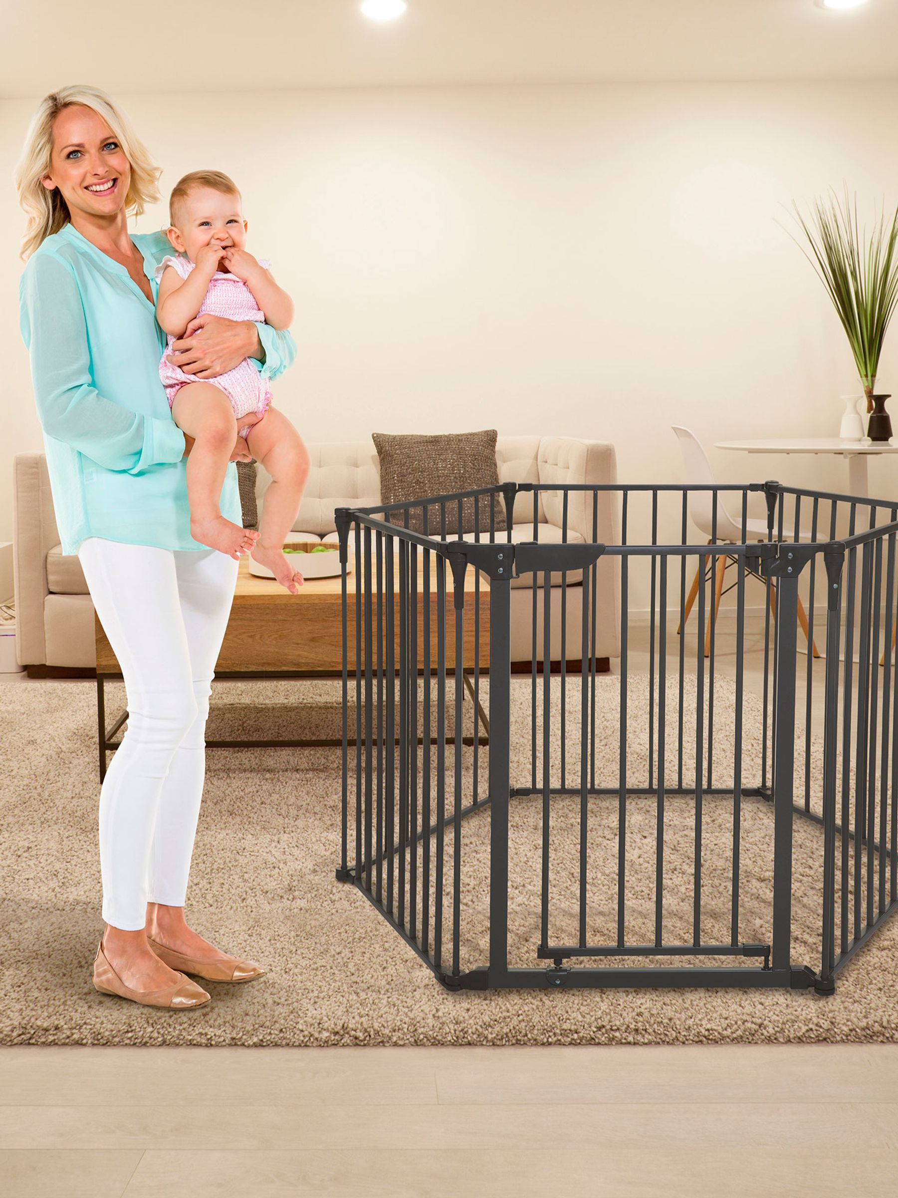 Grey Dreambaby Royale Converta 3-in-1 Playpen, Fireplace Barrier & Gate - Charcoal - Image 1 of 6