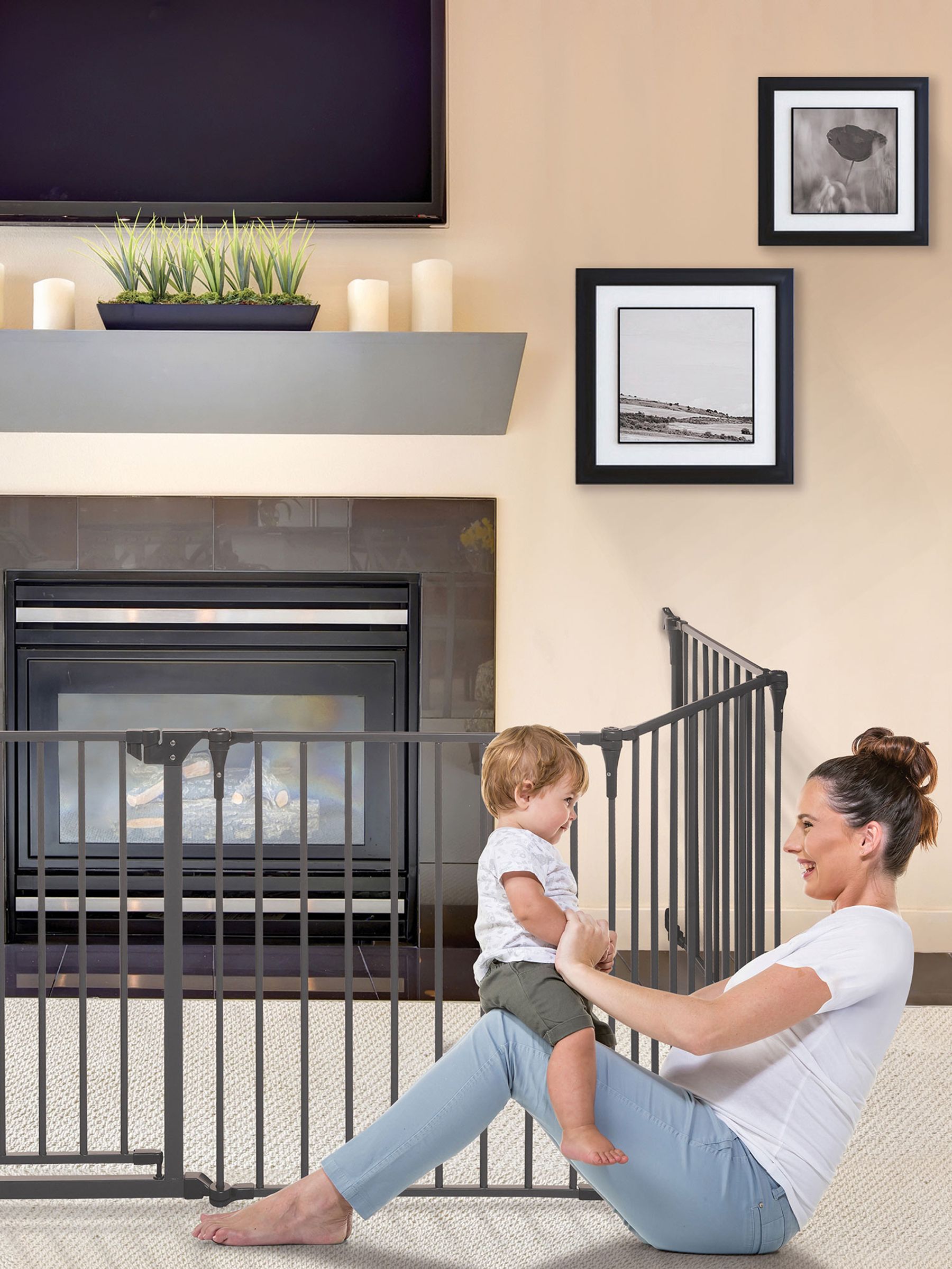 Grey Dreambaby Royale Converta 3-in-1 Playpen, Fireplace Barrier & Gate - Charcoal - Image 2 of 6