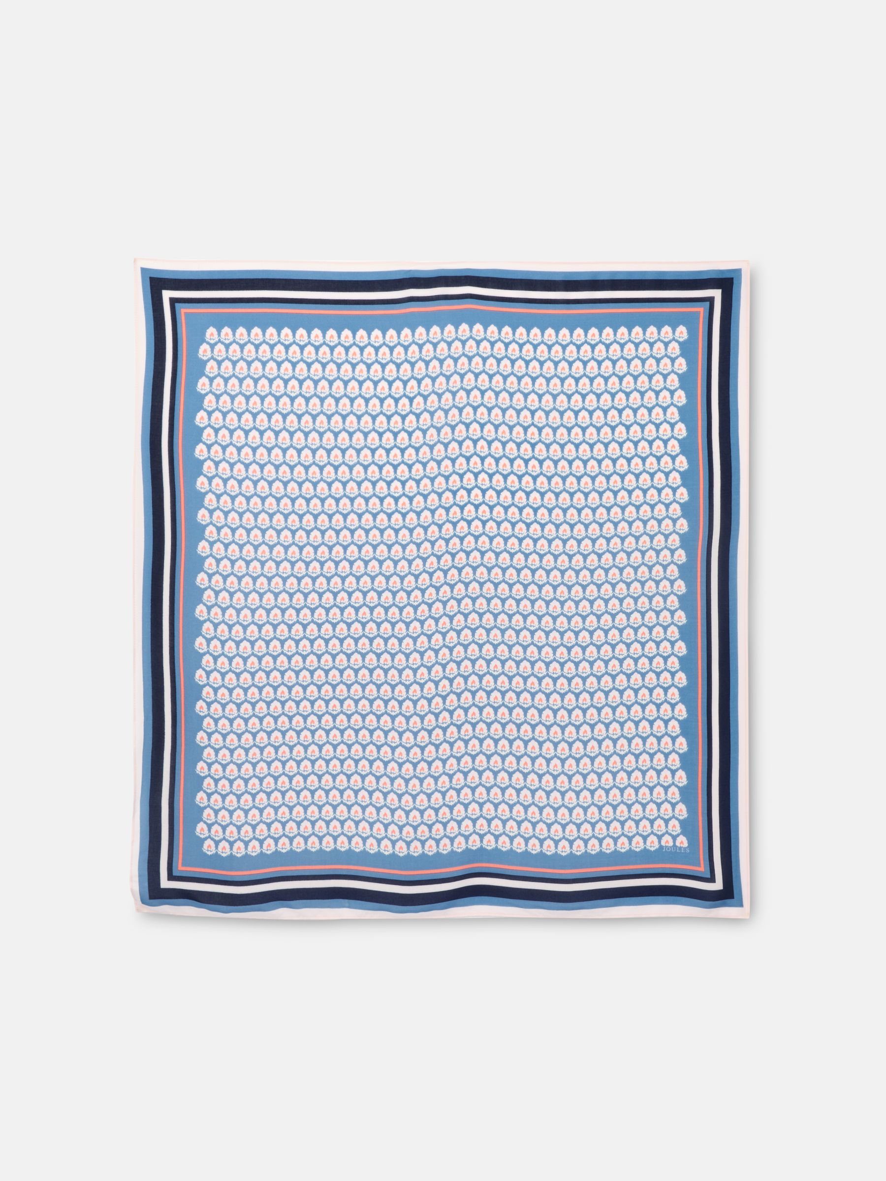 Kensington Blue & Pink Cotton Square Scarf - Image 3 of 4