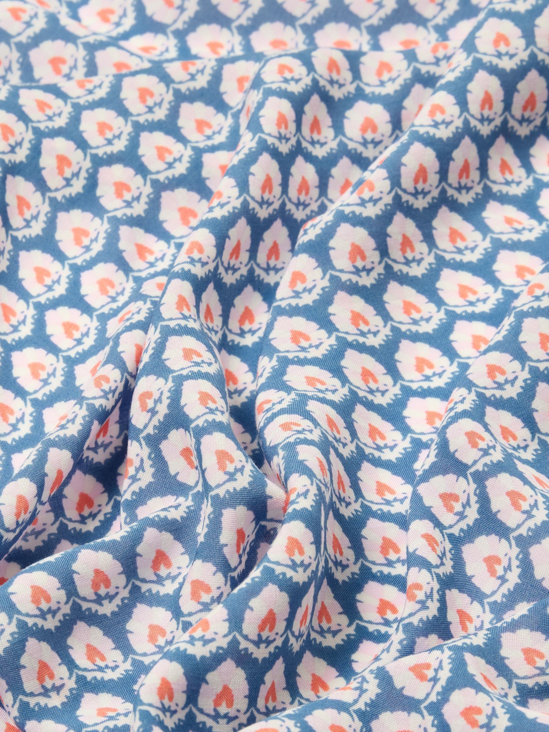 Kensington Blue & Pink Cotton Square Scarf - Image 4 of 4