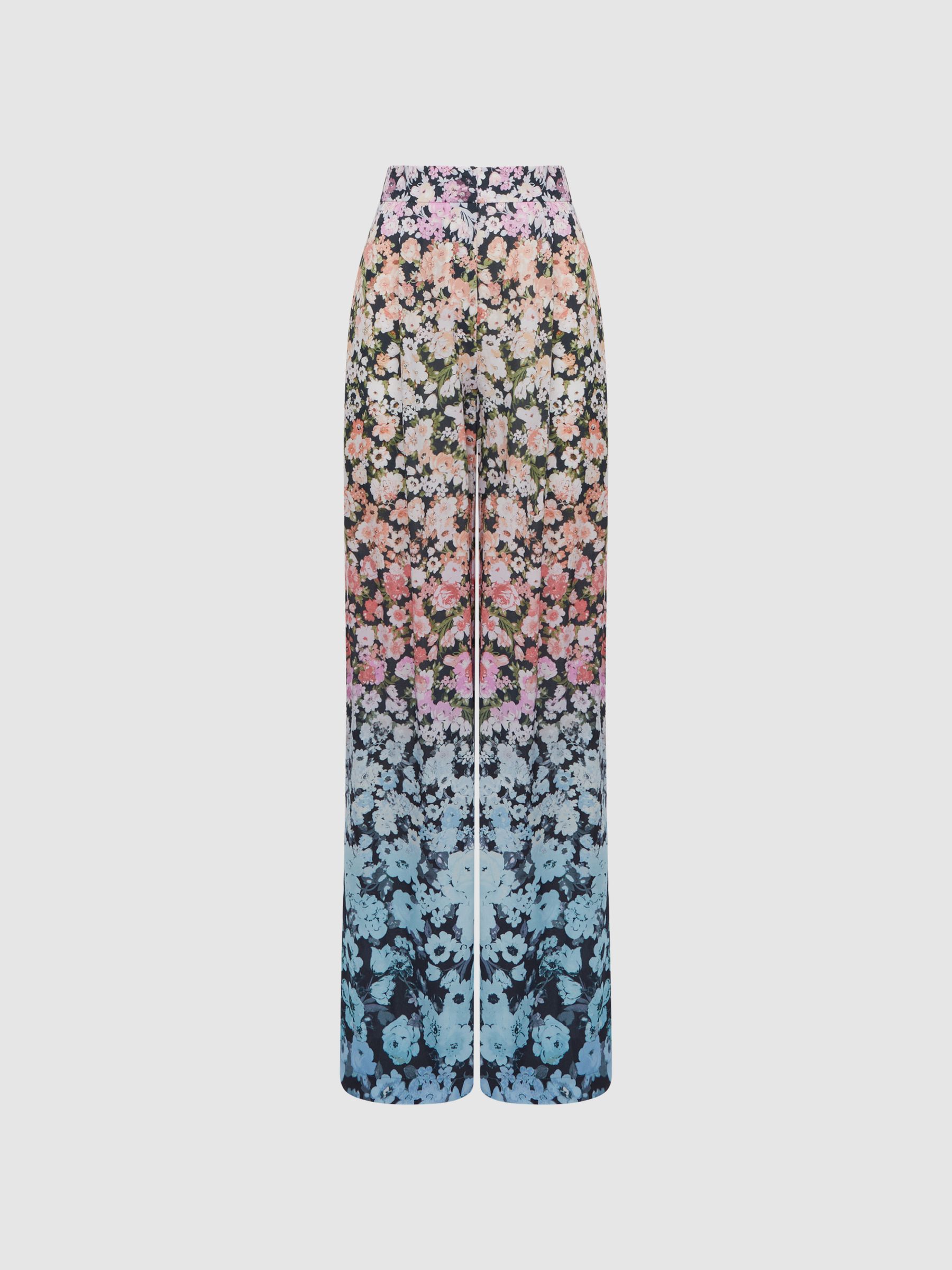 Floral Print Wide Leg Trousers in Multi - Image 2 of 5