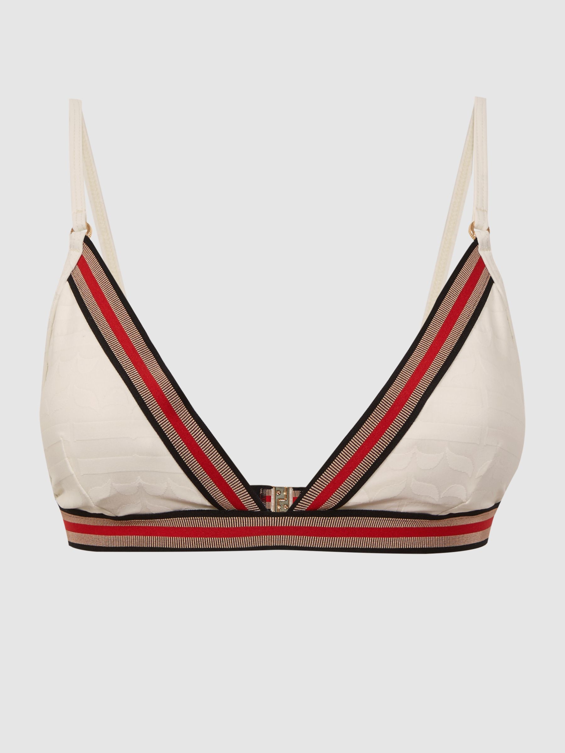 Striped Underband Bikini Top in White - Image 2 of 5