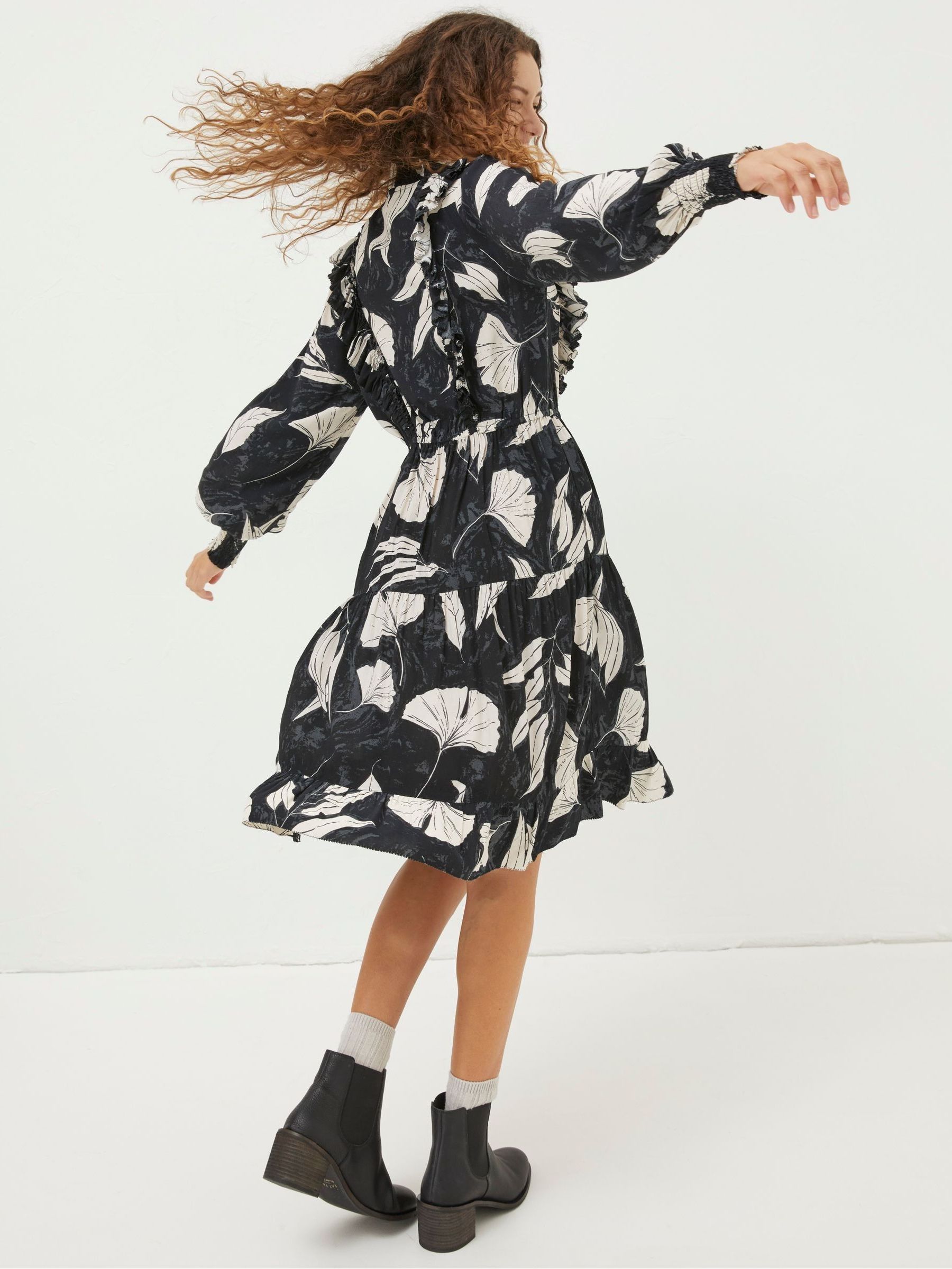 Black Darcey Twilight Leaves Dress - Image 3 of 7