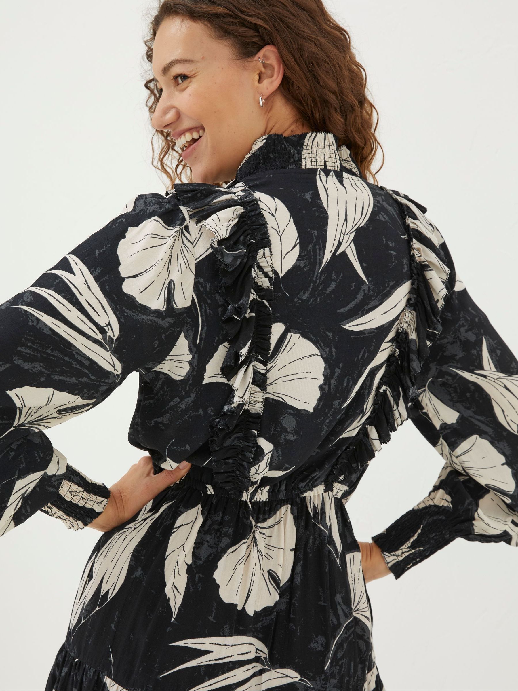 Black Darcey Twilight Leaves Dress - Image 4 of 7