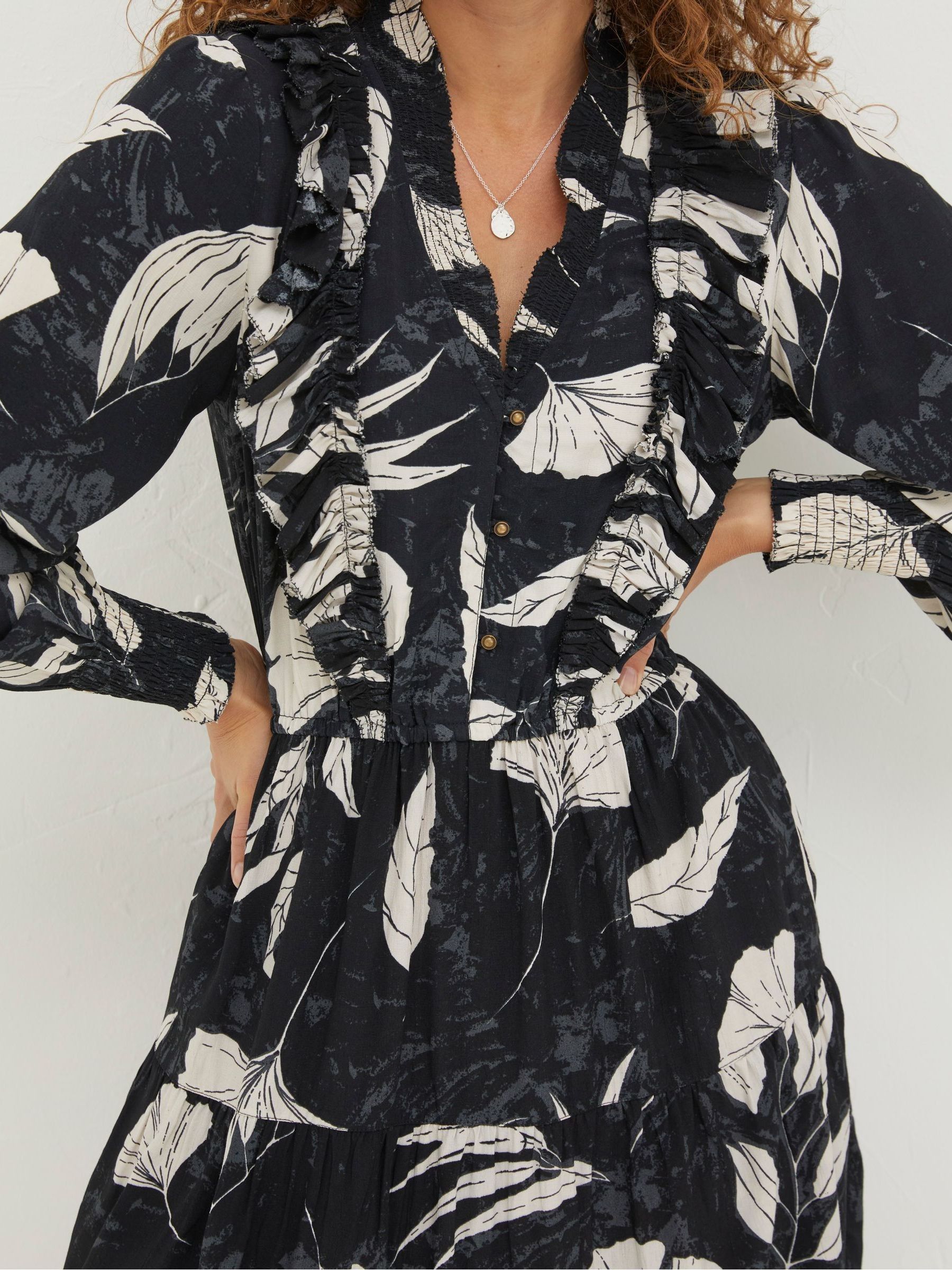 Black Darcey Twilight Leaves Dress - Image 6 of 7
