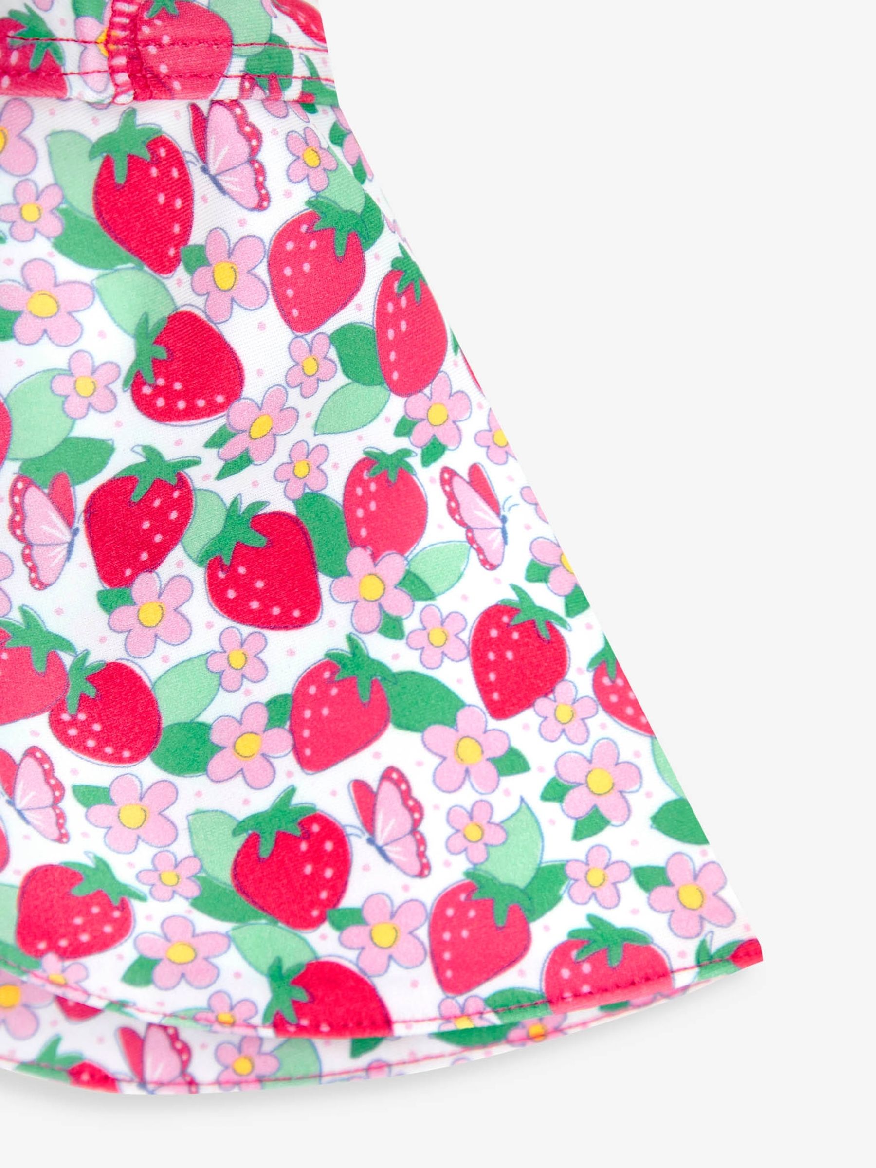Pink Girls' Strawberry Sun Protection Hat UPF 50 - Image 2 of 5
