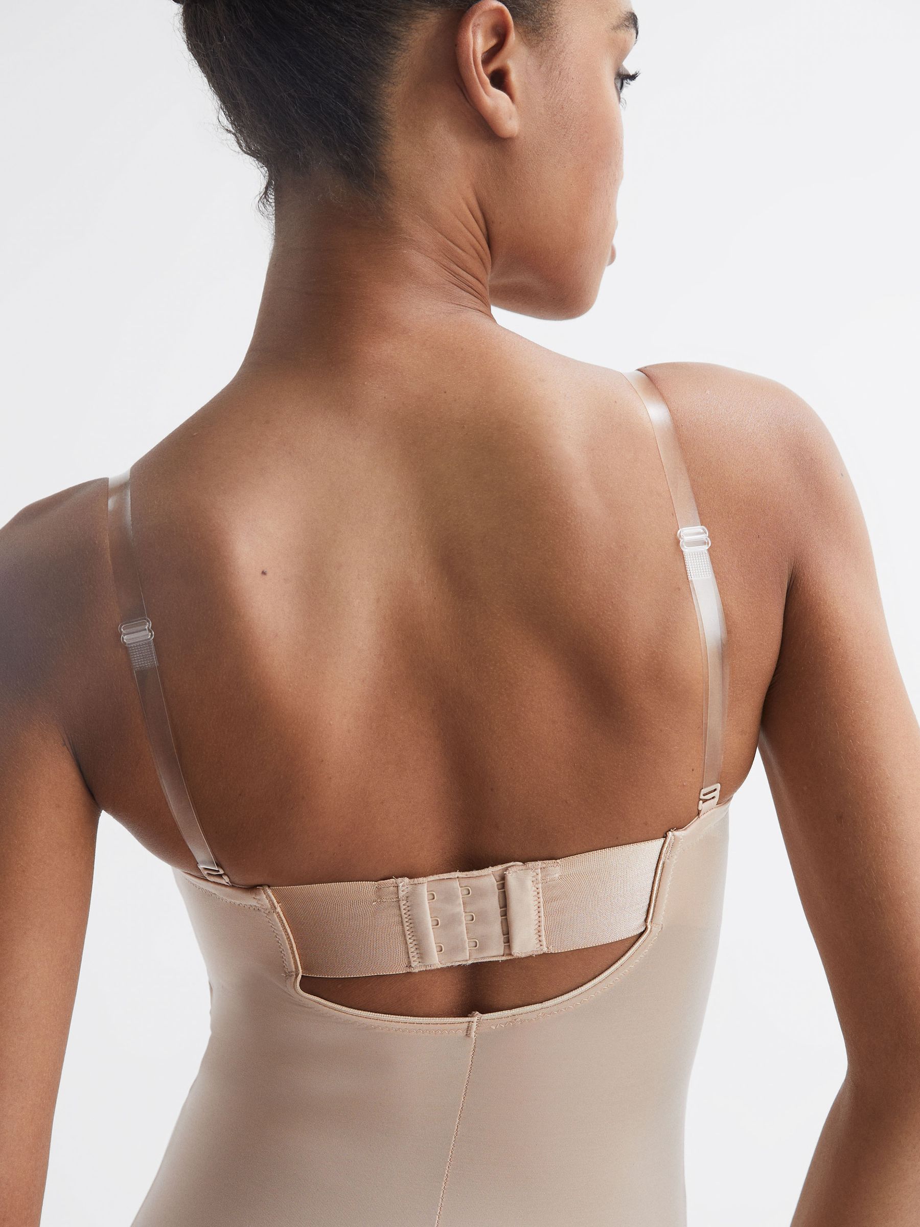Spanx Shapewear Firming Strapless Mid-Thigh Bodysuit with Cups in Champagne - Image 3 of 5
