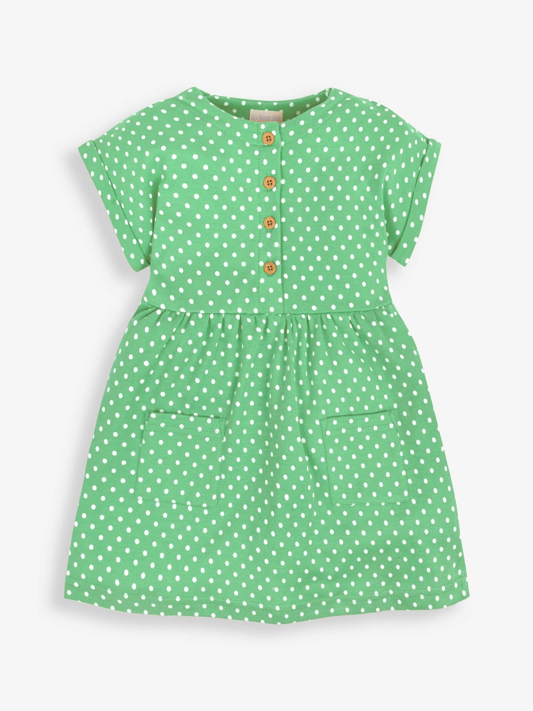 Green Spot Button Front Dress | JoJo Maman Bb