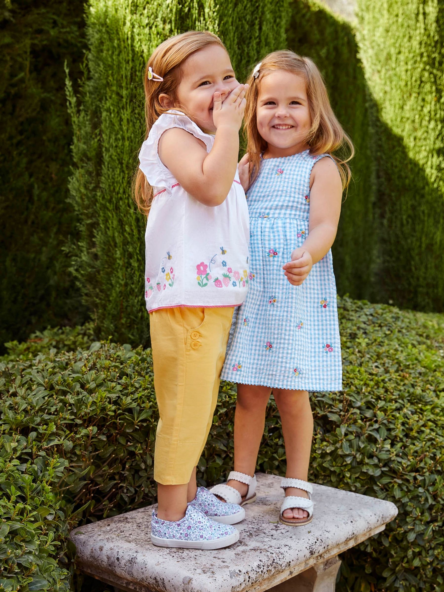 Blue Gingham Strawberry Appliqué Dress - Image 1 of 5