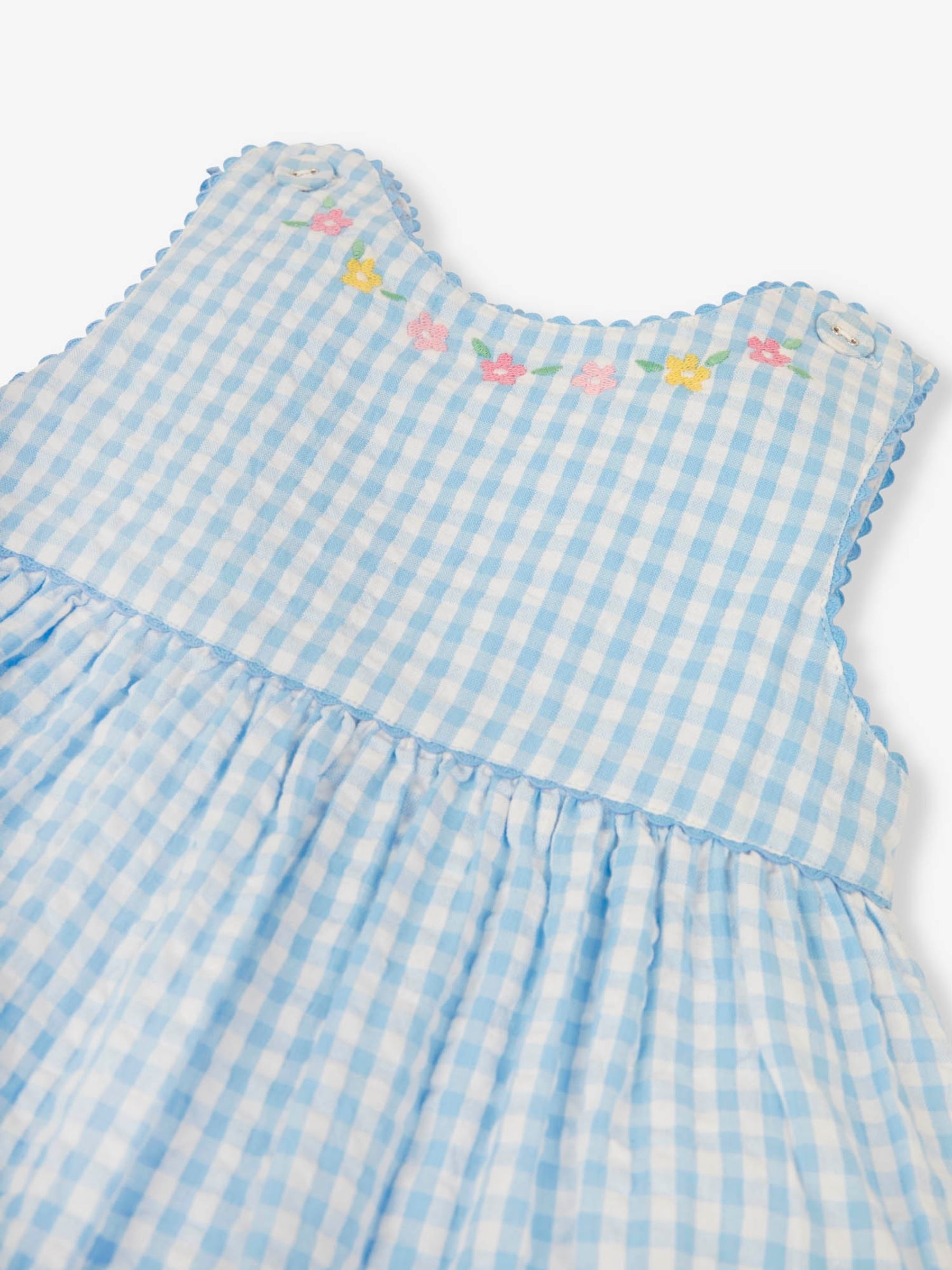 Blue Gingham Strawberry Appliqué Dress - Image 4 of 5