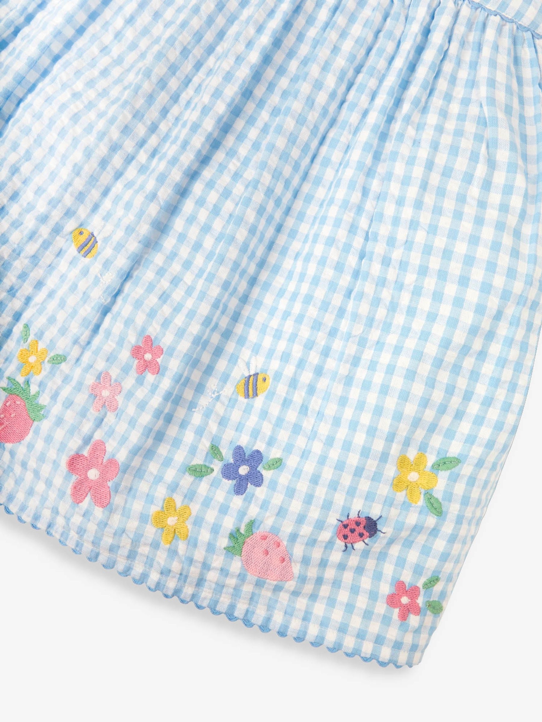 Blue Gingham Strawberry Appliqué Dress - Image 5 of 5