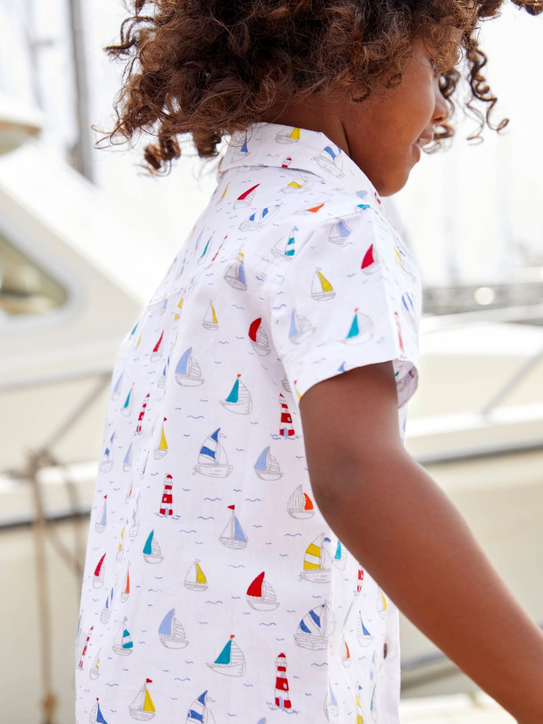 White Boys' Boat Print Shirt - Image 2 of 4