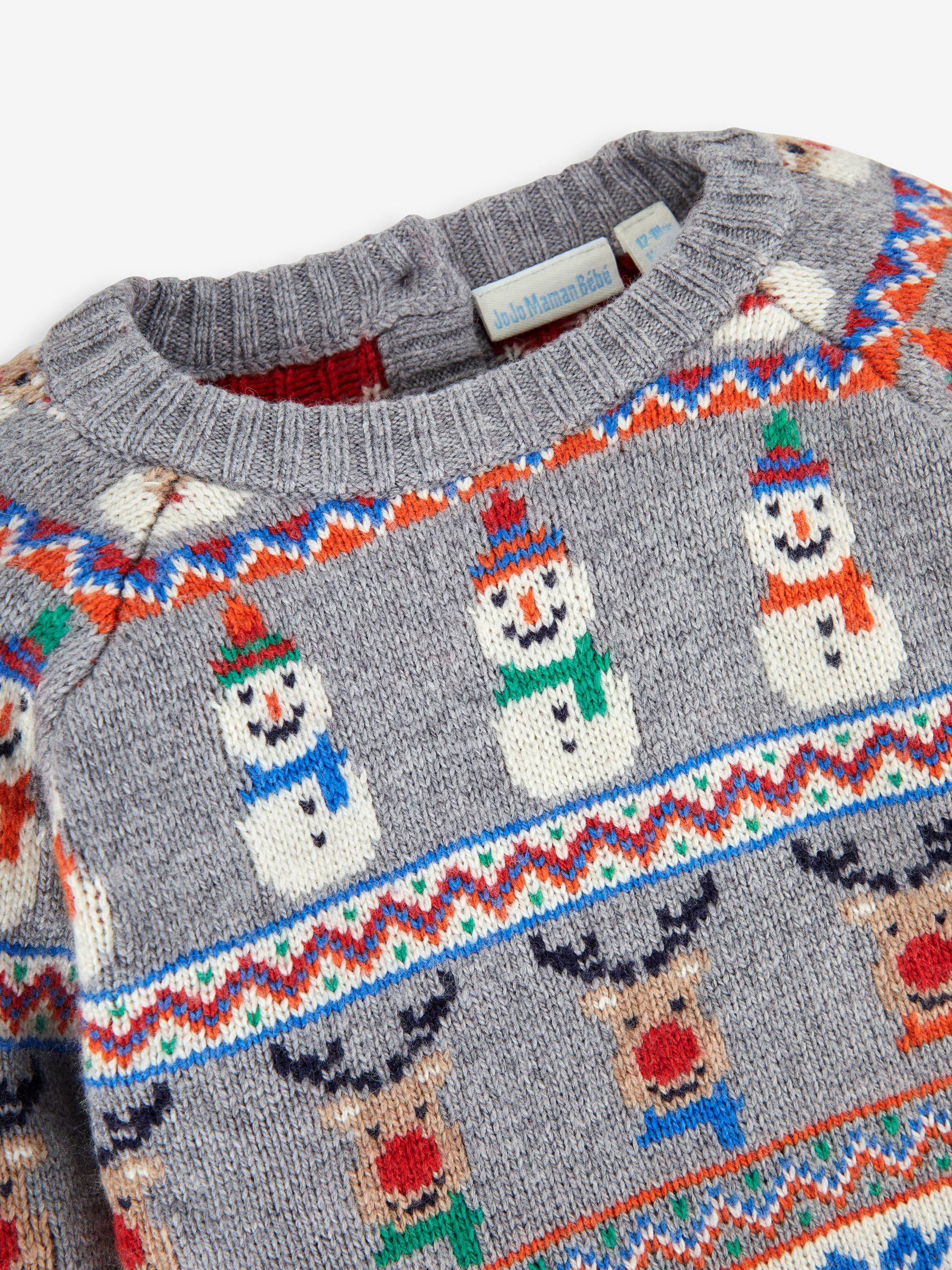 Grey Christmas Fair Isle Pattern Jumper - Image 3 of 3