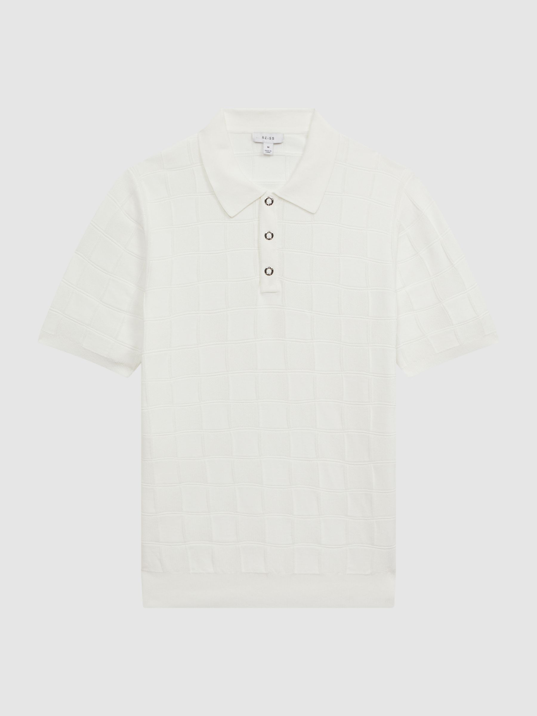 Cotton Press-Stud Polo T-Shirt in White - Image 2 of 4