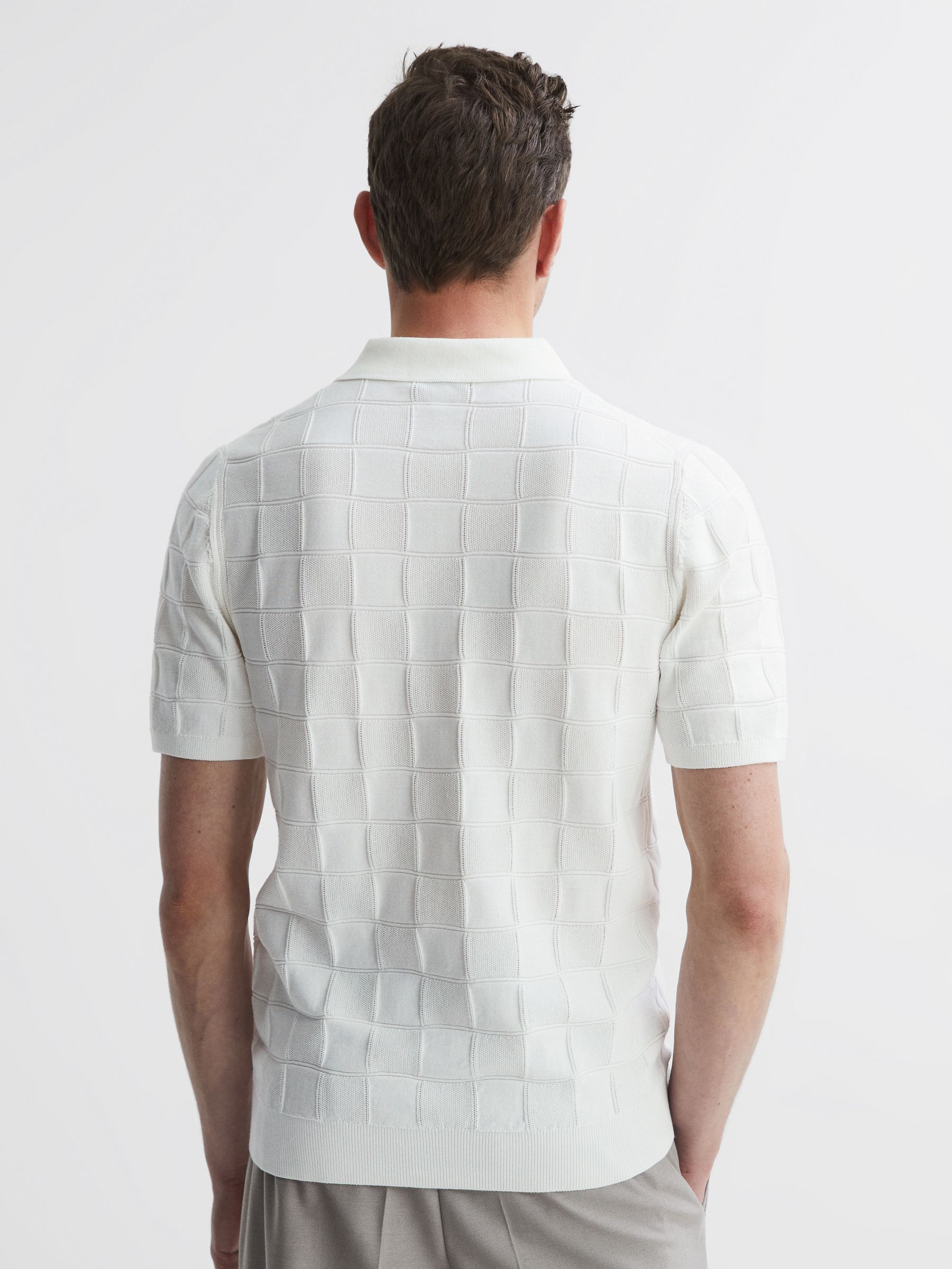 Cotton Press-Stud Polo T-Shirt in White - Image 4 of 4