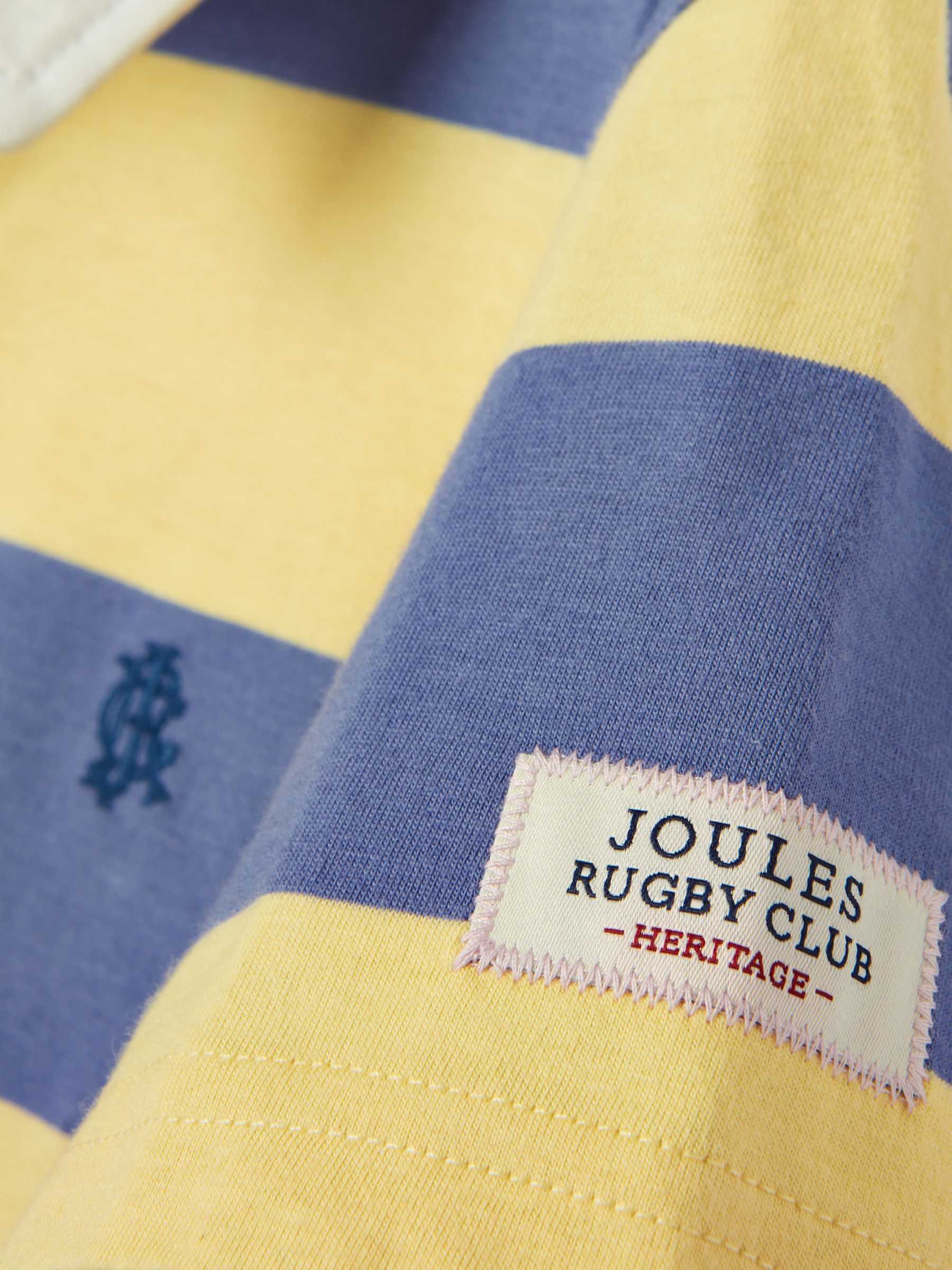 Ozzy Navy/Yellow Stripe Jersey Short Sleeve Rugby Shirt - Image 6 of 7