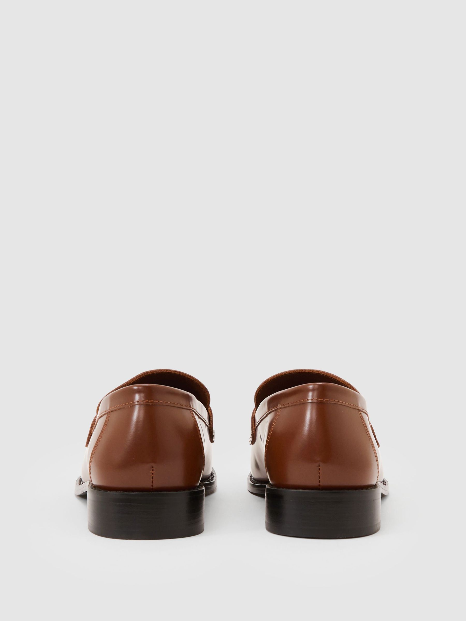 Leather Penny Loafers in Tan - Image 5 of 6