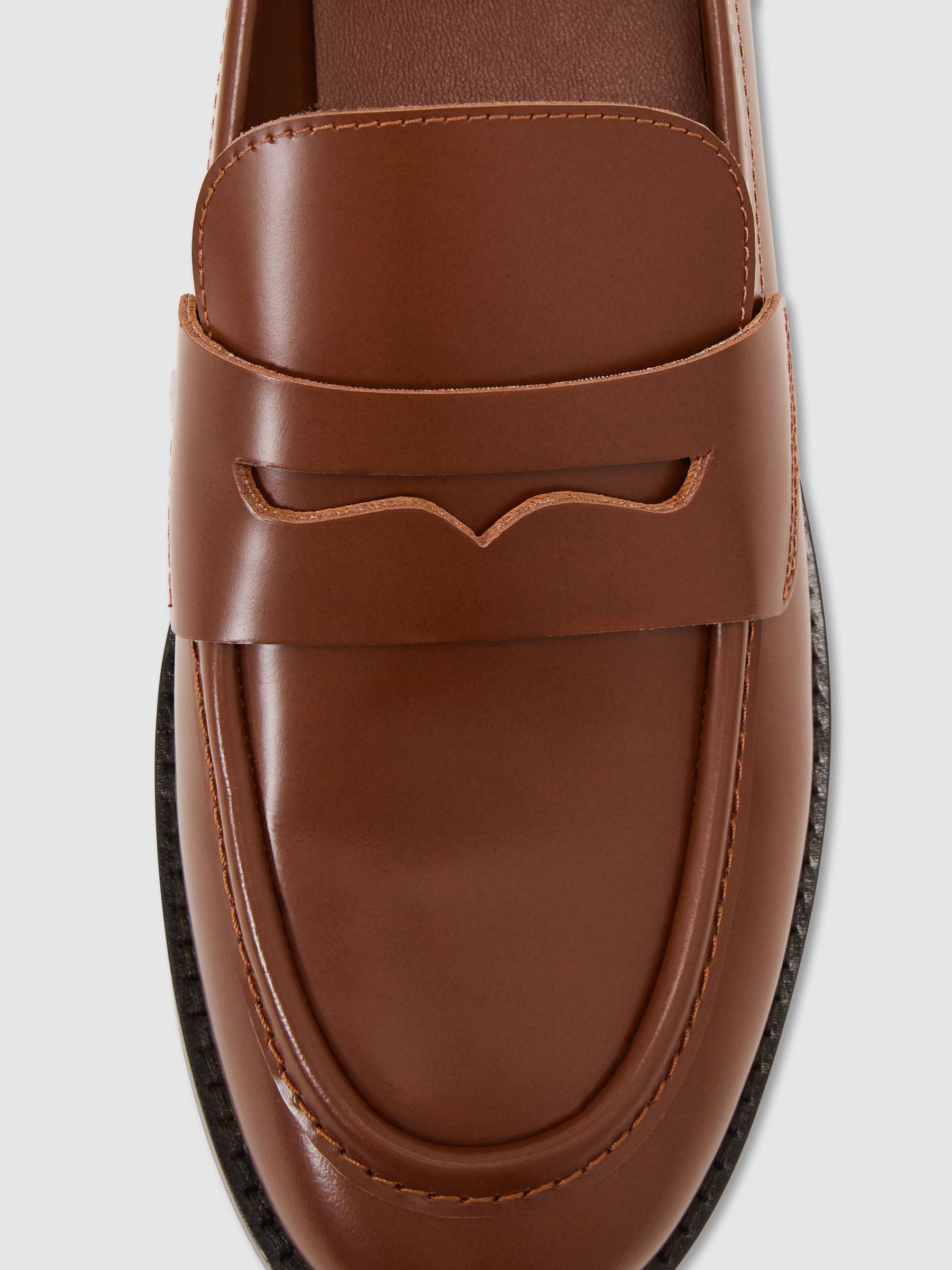 Leather Penny Loafers in Tan - Image 6 of 6