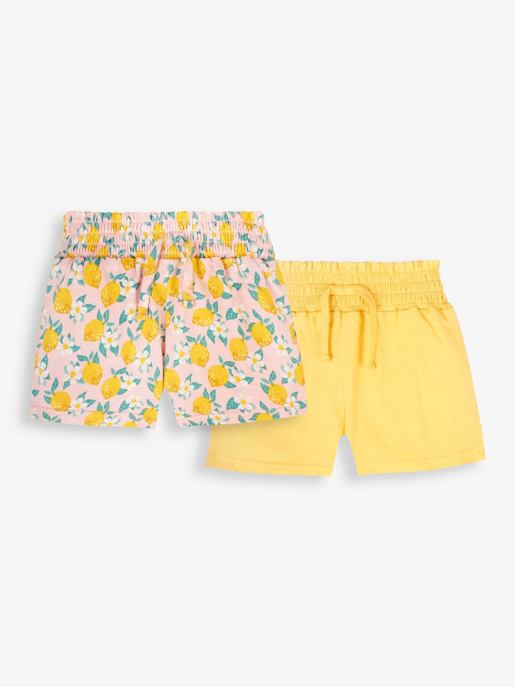 Pink 2-Pack Lemon Floral Print & Yellow Pretty Shorts - Image 1 of 8