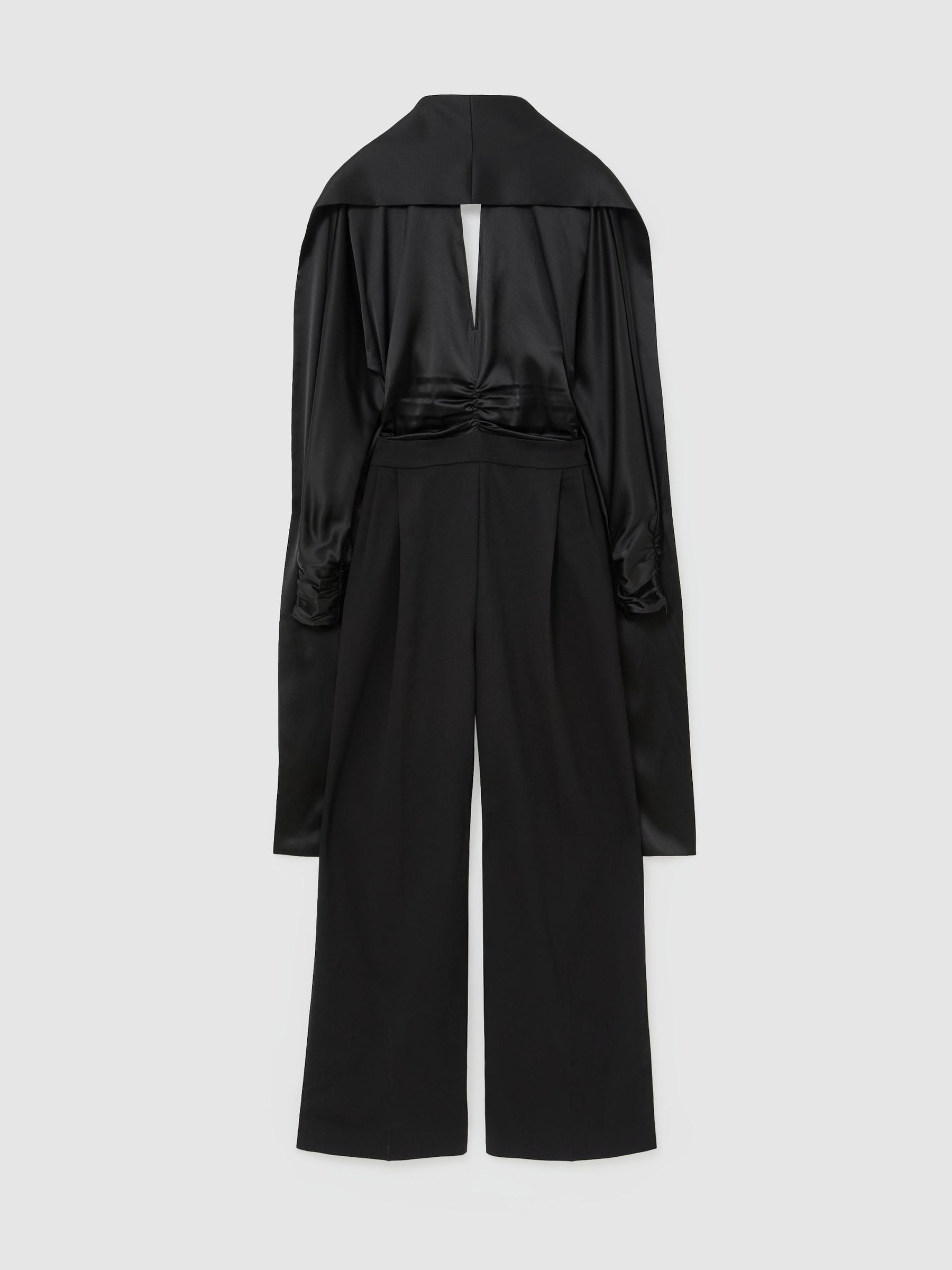Reiss Freida Satin Woven Mix Cape-Detail Jumpsuit - صورة 2 من 8