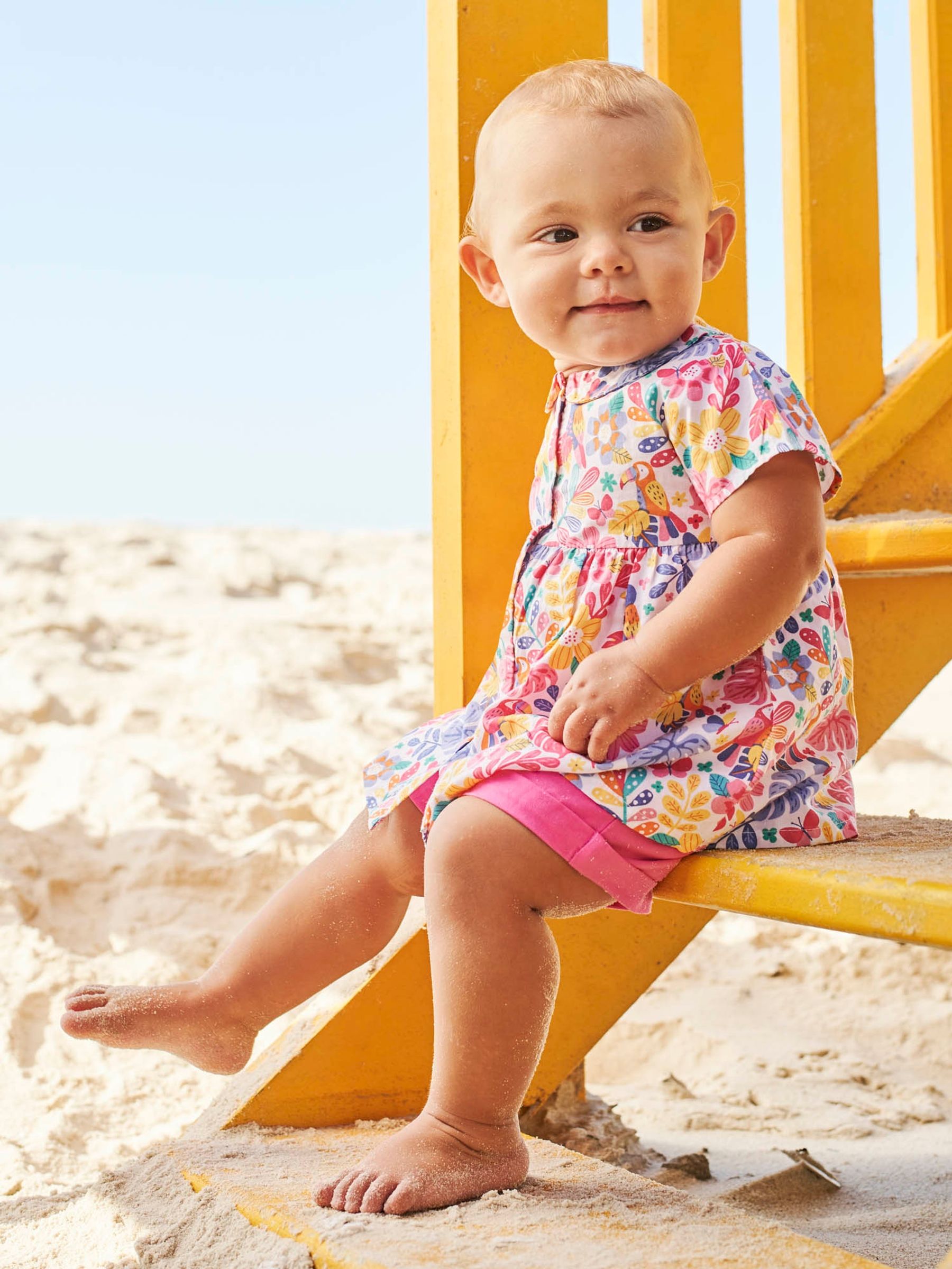 White Girls Tropical Peter Pan Collar Blouse - Image 2 of 4