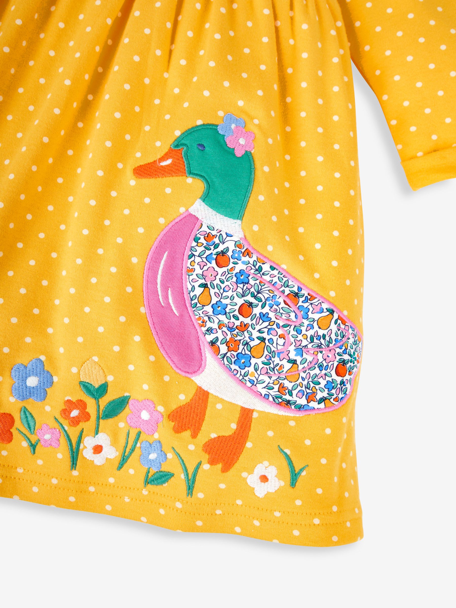 Mustard Yellow Duck Appliqué Button Front Dress - Image 3 of 3