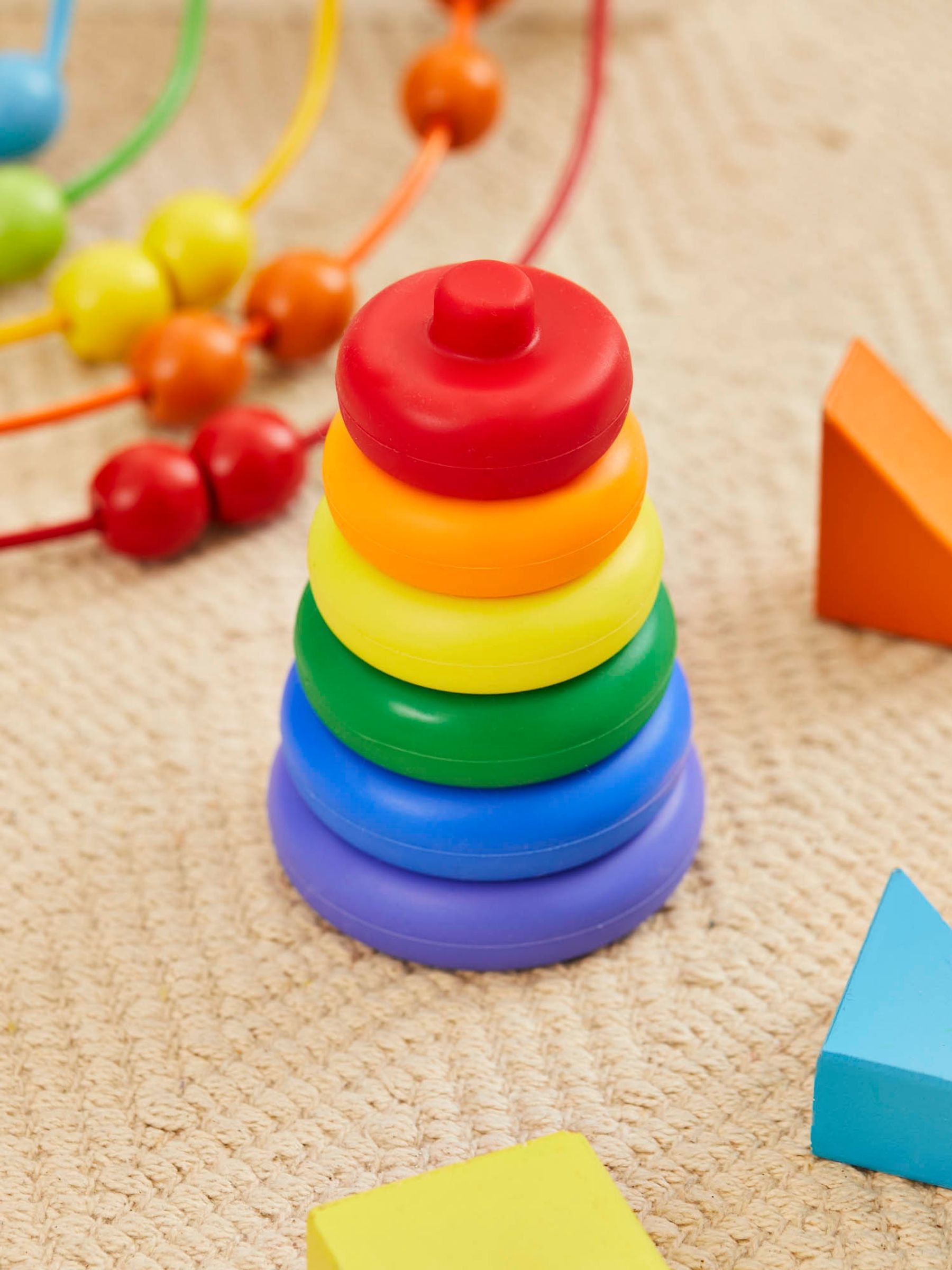 Silicone Rainbow Stacking Tower - Image 1 of 7