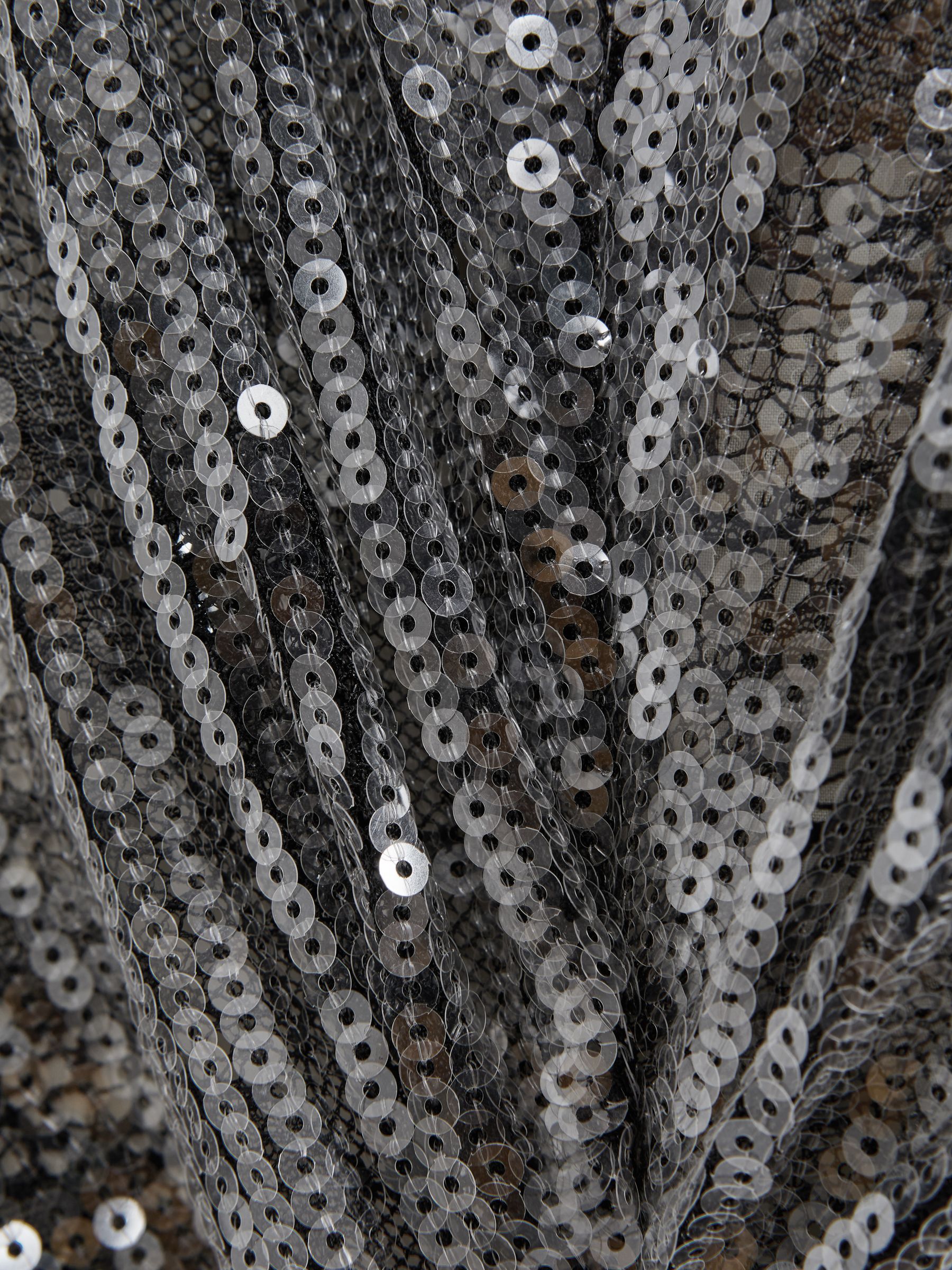 Halston Sequin Ruched Maxi Dress in Black - Image 5 of 5