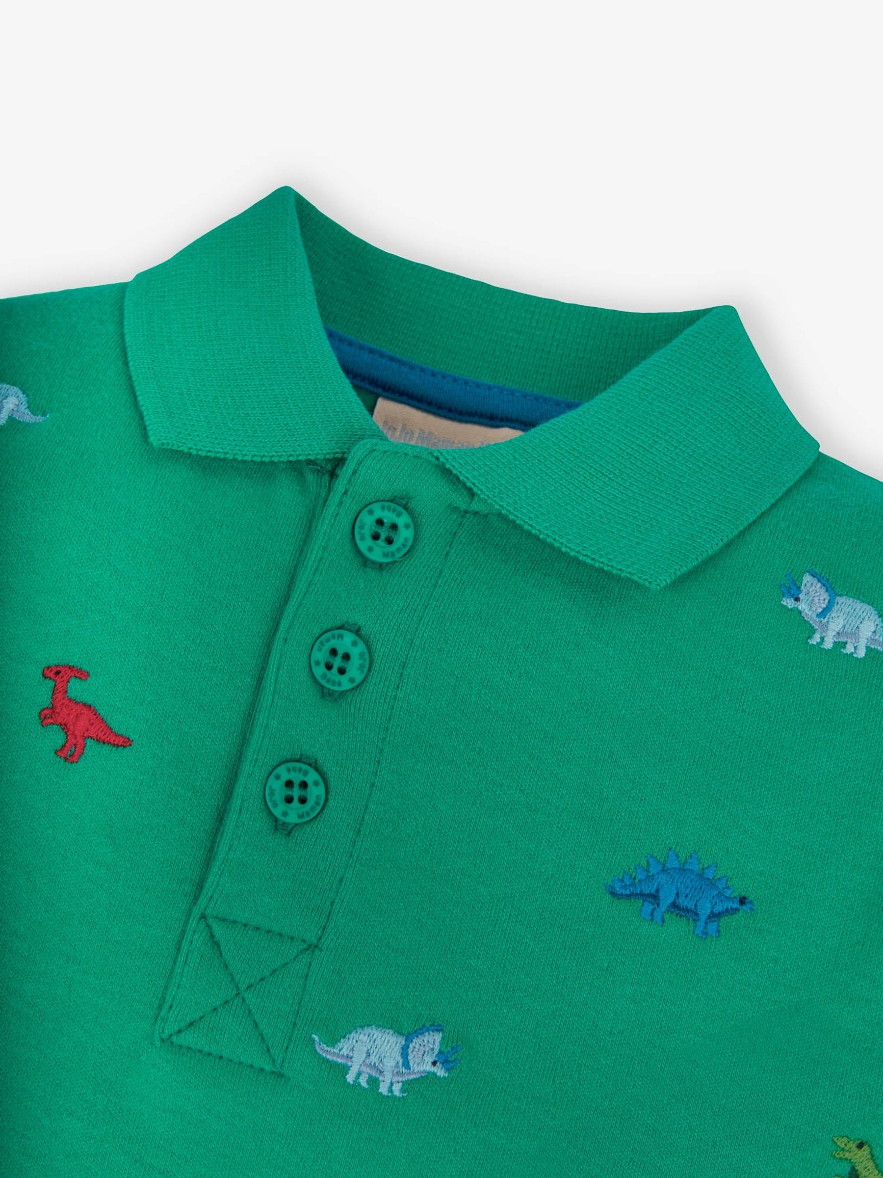 Green Dino Embroidered Polo Shirt - Image 2 of 2