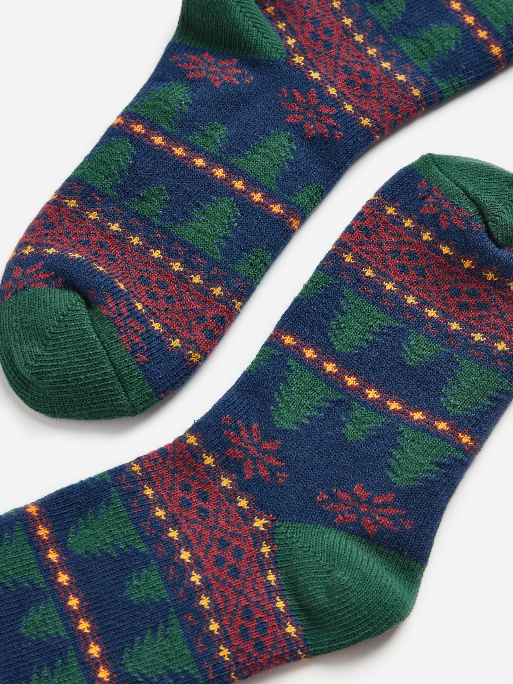 Green/Navy Fairisle Socks - Image 2 of 3