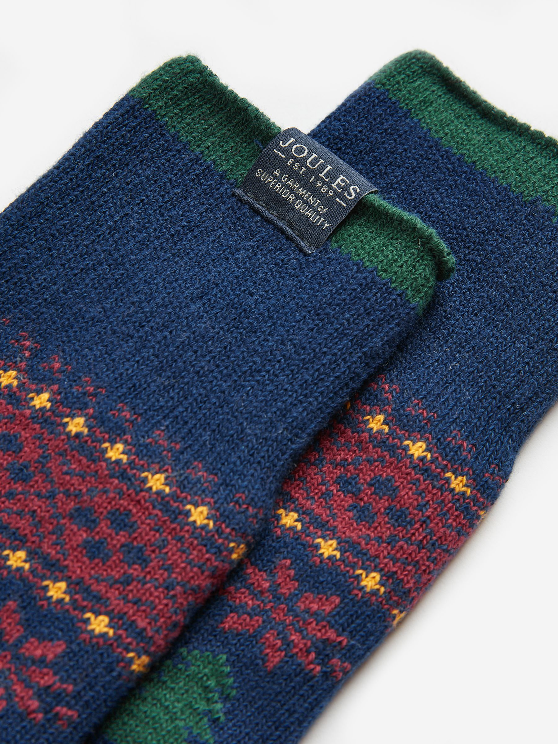 Green/Navy Fairisle Socks - Image 3 of 3
