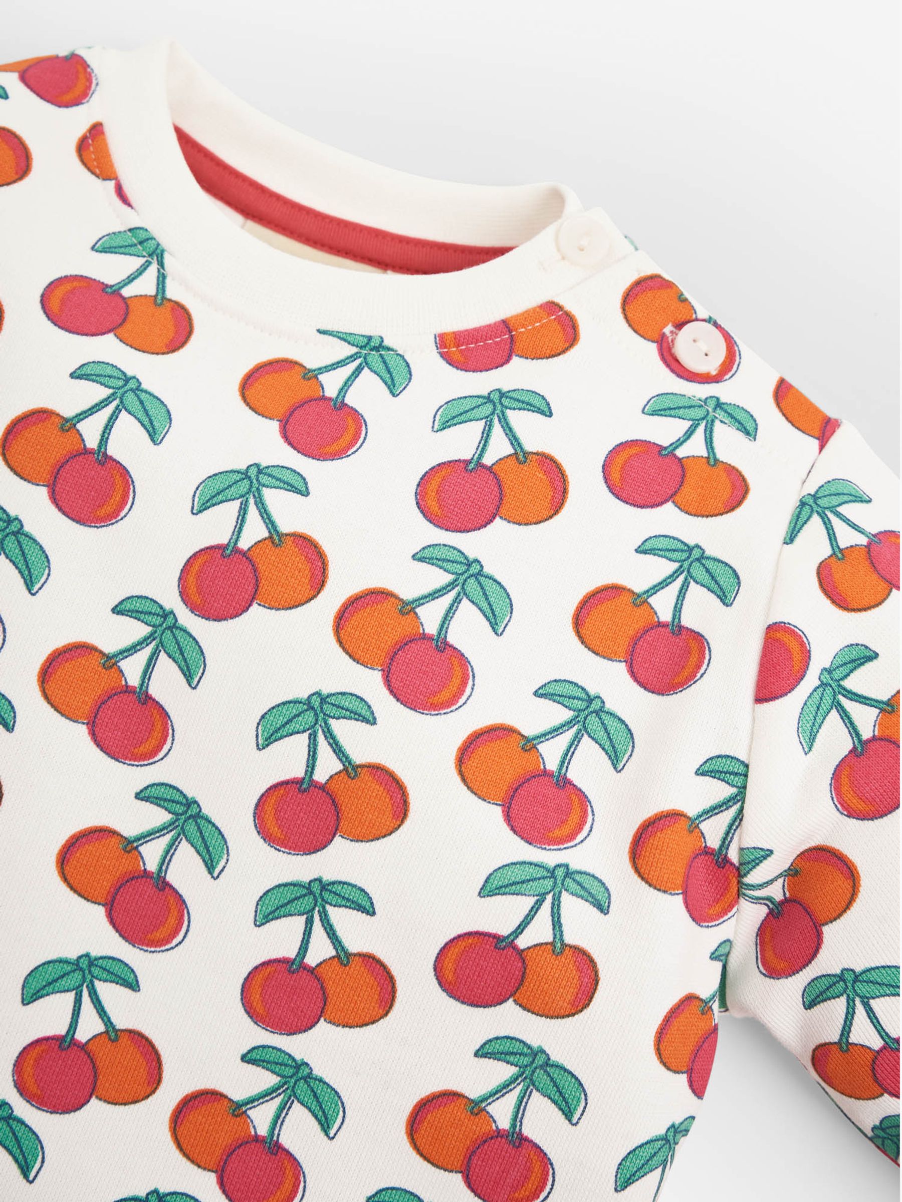 Cream Girls' Cream Cherry Print Sweatshirt - Image 2 of 3