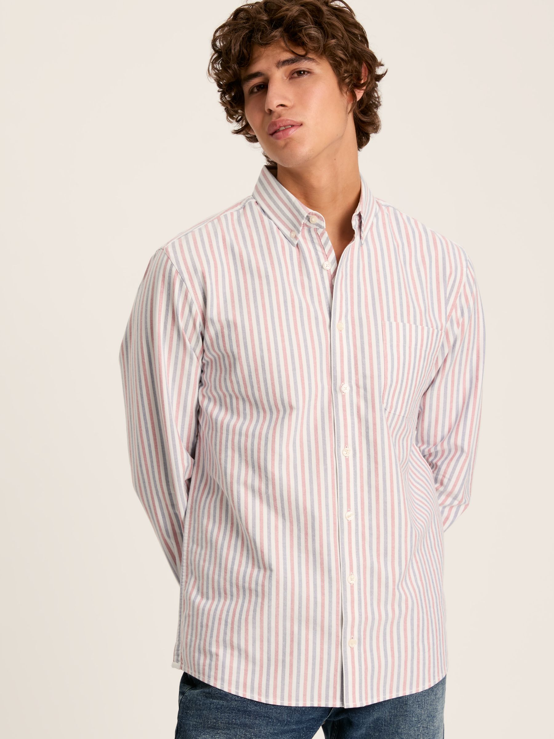 Oxford Red/Blue Striped Classic Fit Shirt - Image 1 of 6