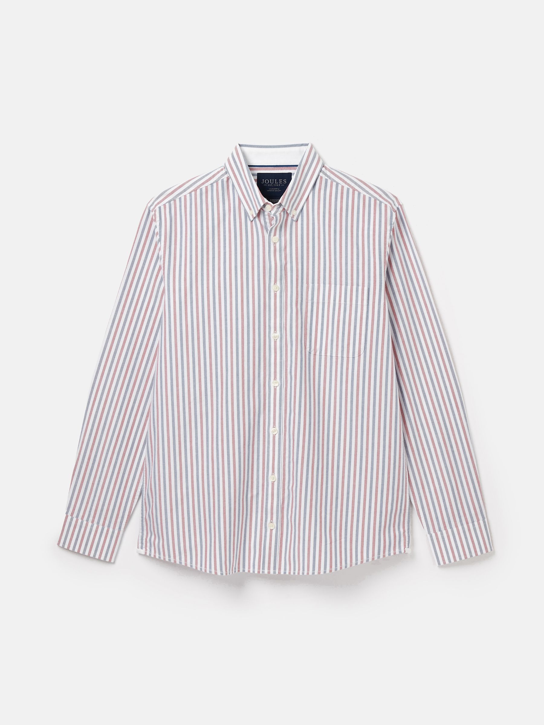 Oxford Red/Blue Striped Classic Fit Shirt - Image 6 of 6