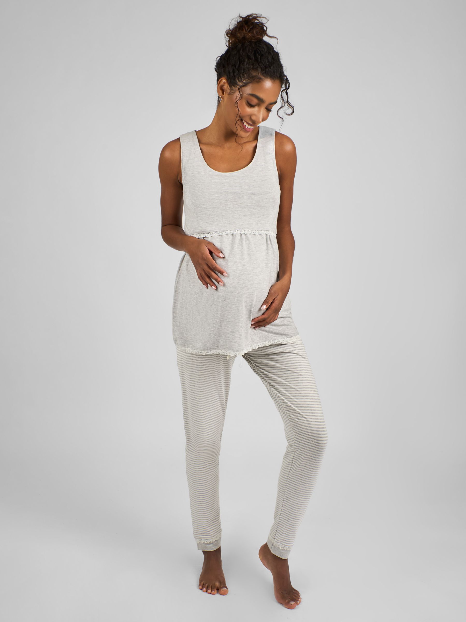 Grey Maternity & Nursing Pyjama Set - Image 1 of 5