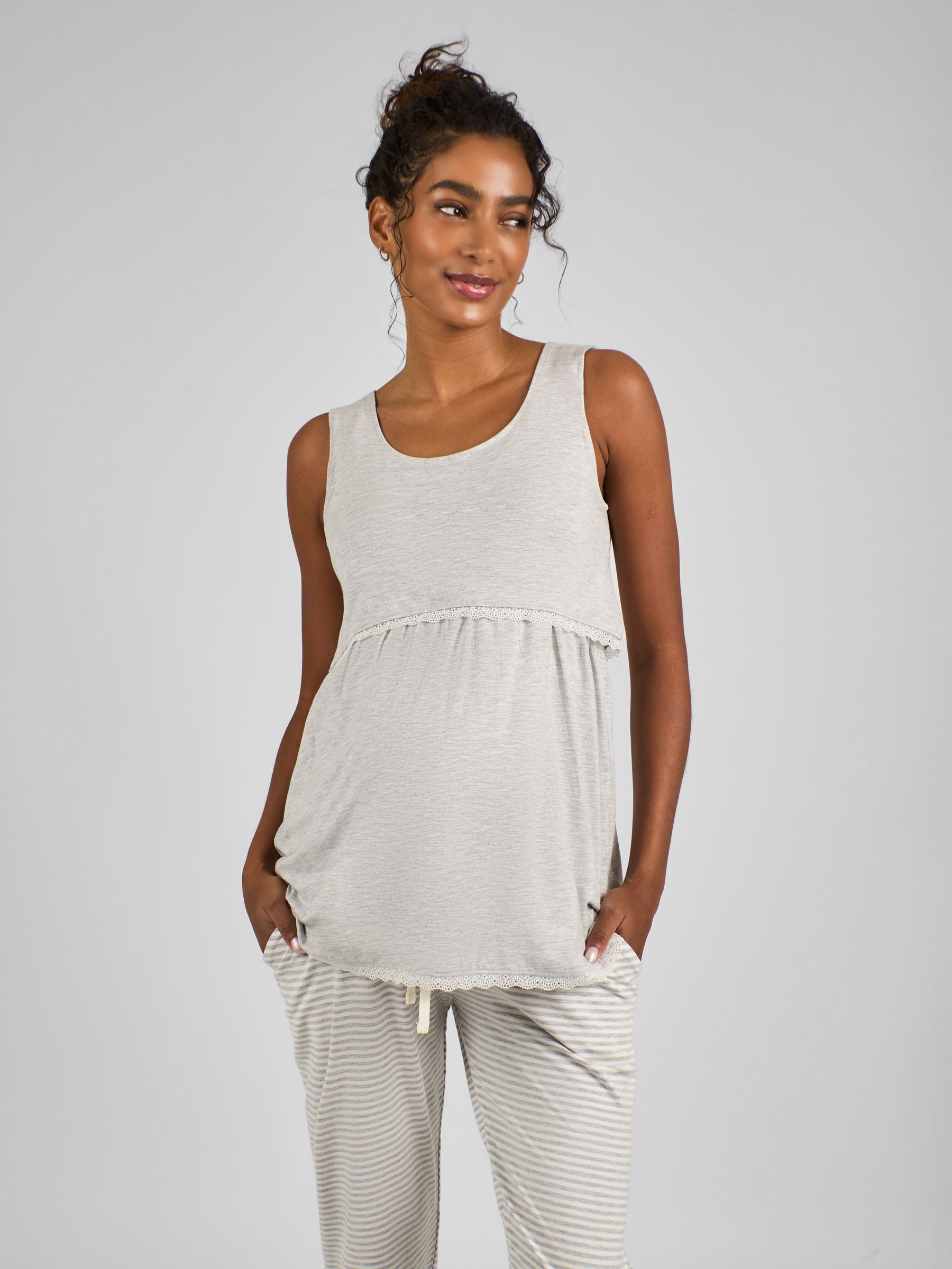 Grey Maternity & Nursing Pyjama Set - Image 3 of 5