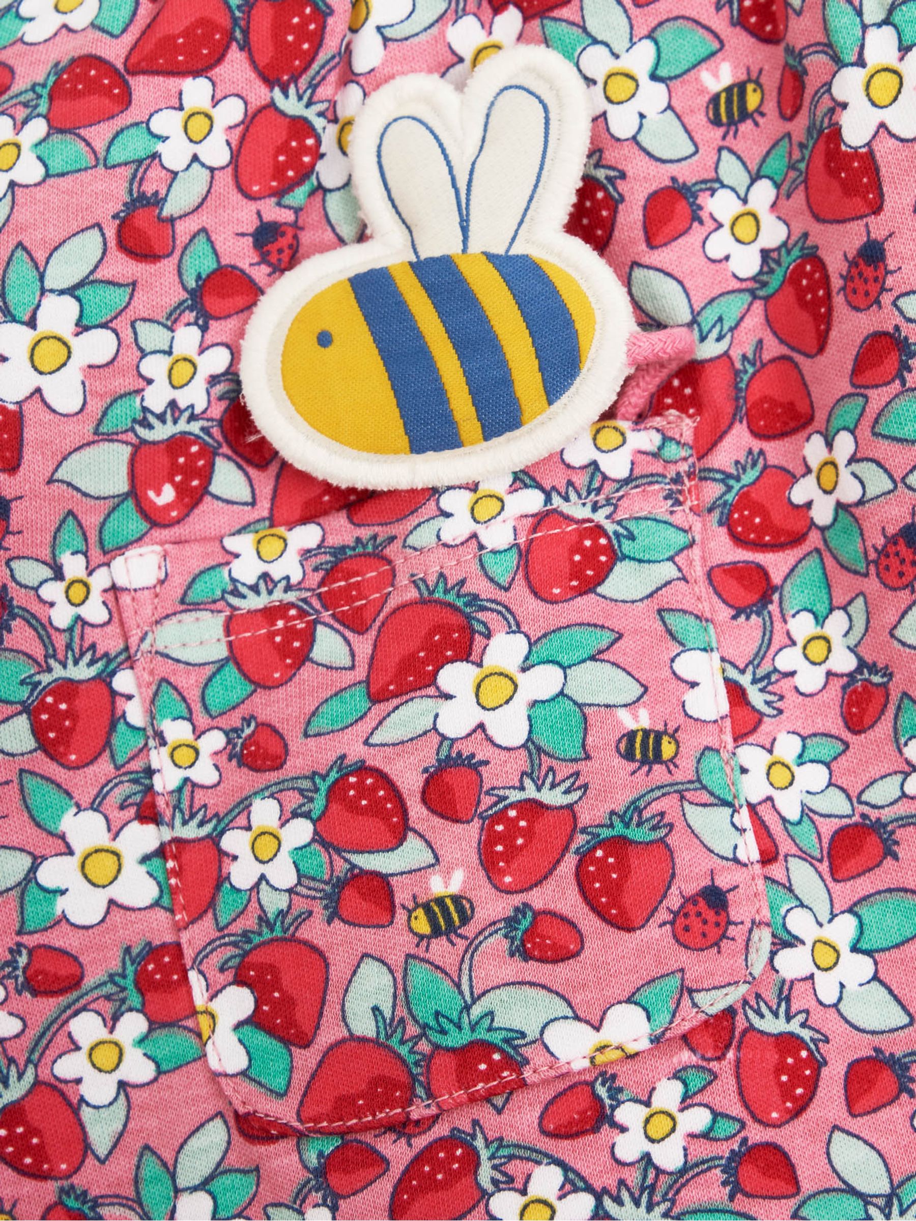 Pink Girls Pretty Strawberry Print Pet in Pocket Dress - Image 6 of 7