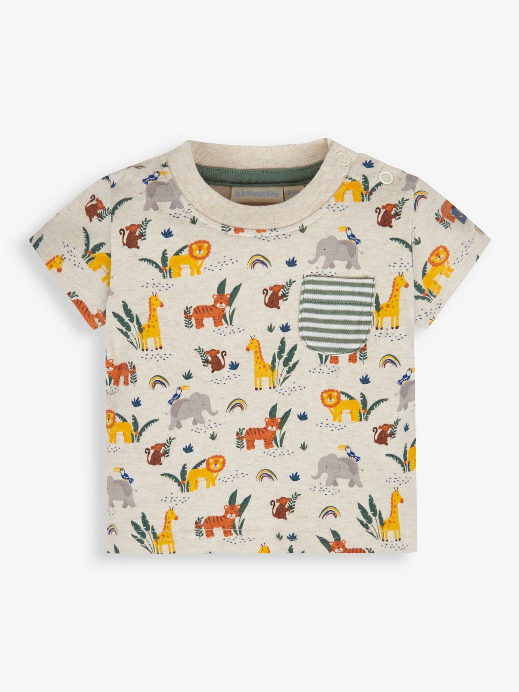 Ecru 2-Piece Giraffe Print T-Shirt & Shorts Set - Image 2 of 6