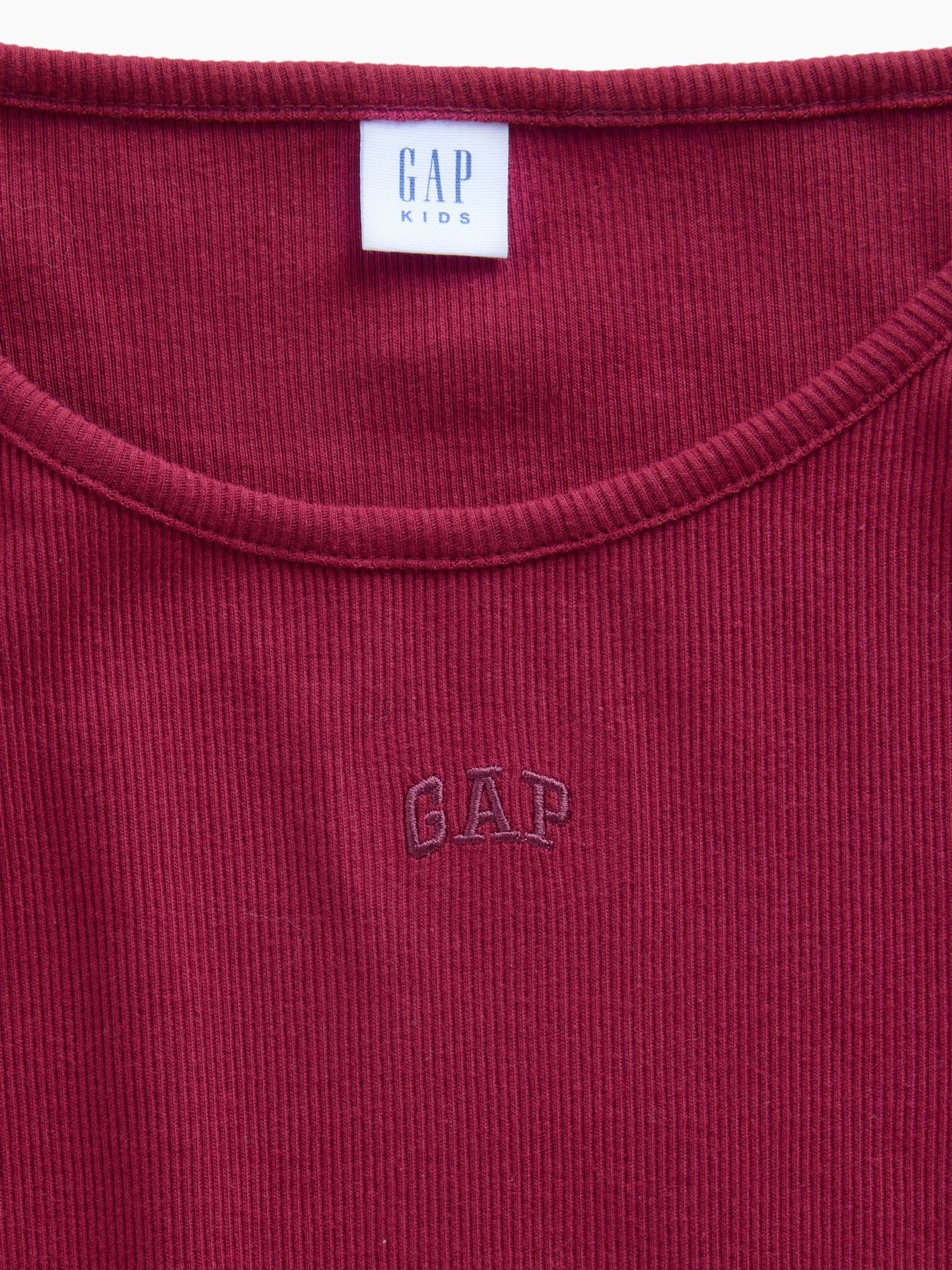 Burgundy Red Mini Logo Long Sleeve T-Shirt - Image 4 of 4